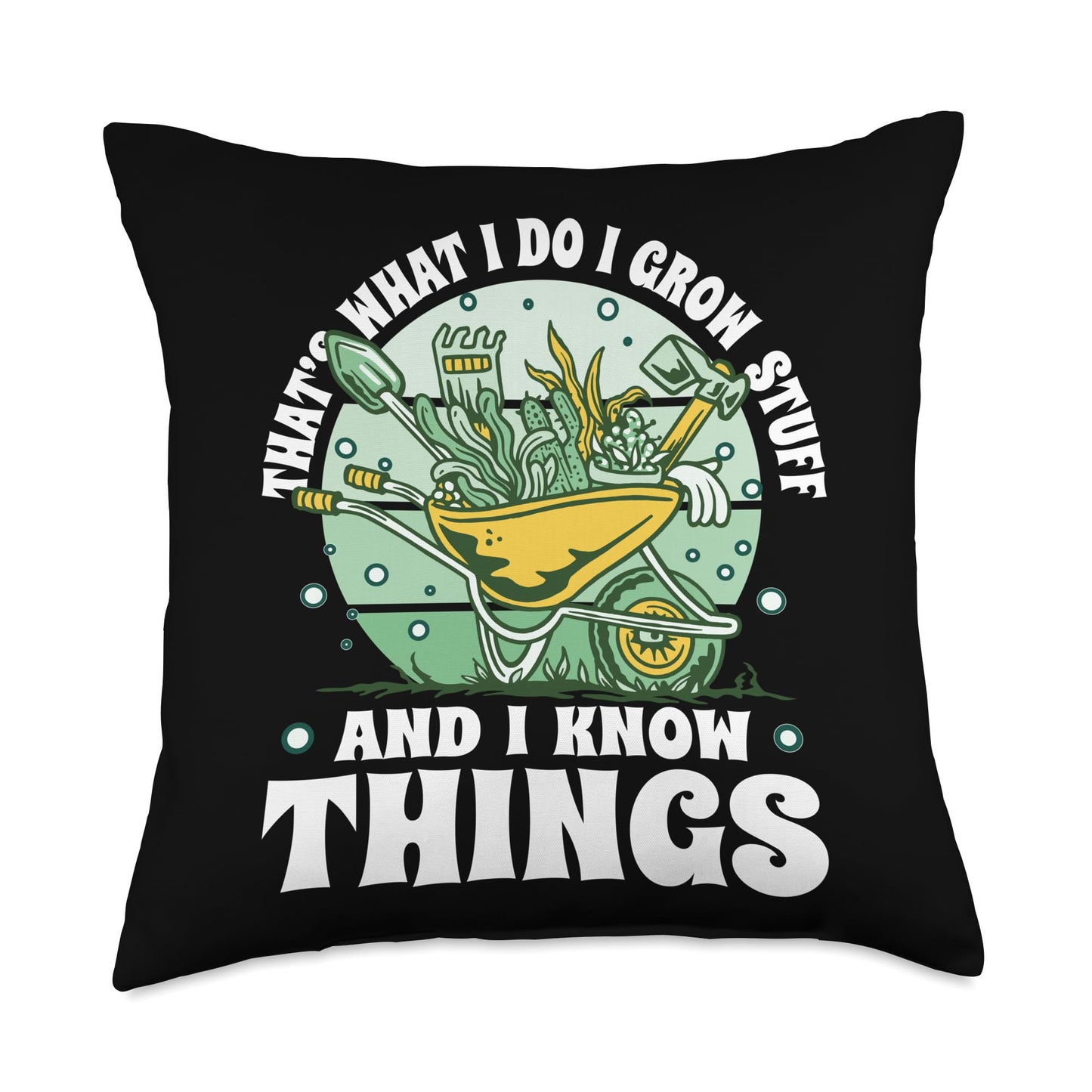 Gardener Wheelbarrow Gardening Lover Design Throw Pillow