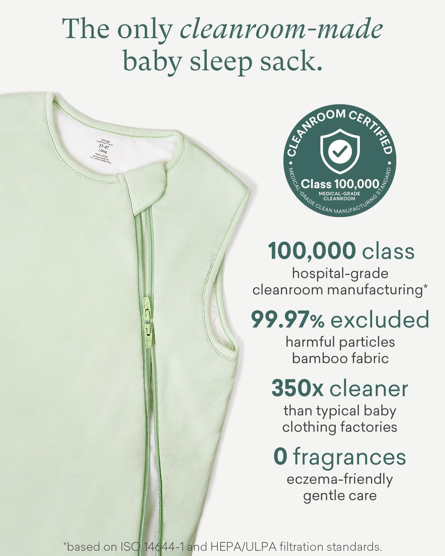 PurComfy Supersoft Sleep Sack 1.0 TOG, Premium Bamboo Viscose Baby Sleeping Bag, 2-Way Safe Zipper Sleep Sacks 6-15 Months (Forest)