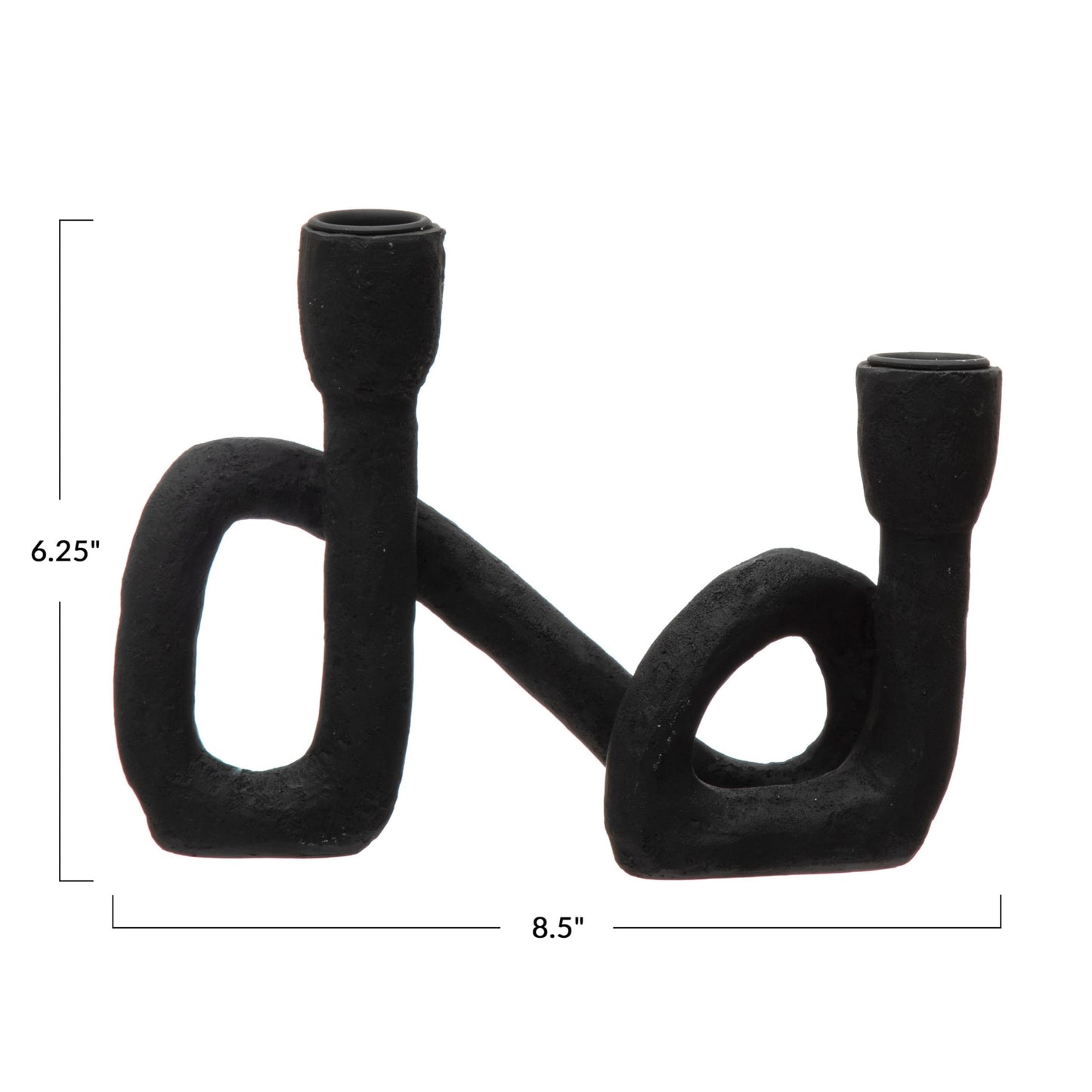 Bloomingville Decorative Resin Double Taper Candle Holder, Black