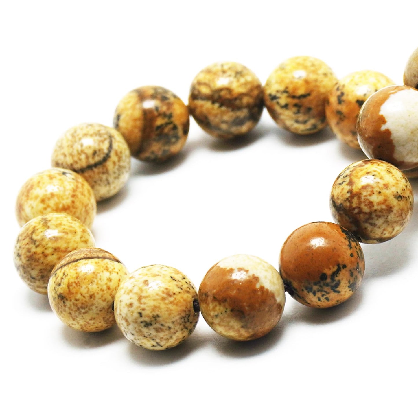 DIQIO Natural Stone Beads - Picture Jasper for Jewelry Making, 6mm Round Beads (58-60pcs)