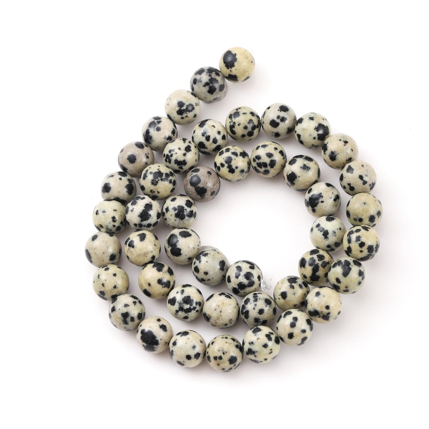 10mm 38pcs DIY Natural Dalmatian Stone Beads Round Healing Crystal Gemstone Loose Beads for Jewelry Making Handmade Bracelet Necklace