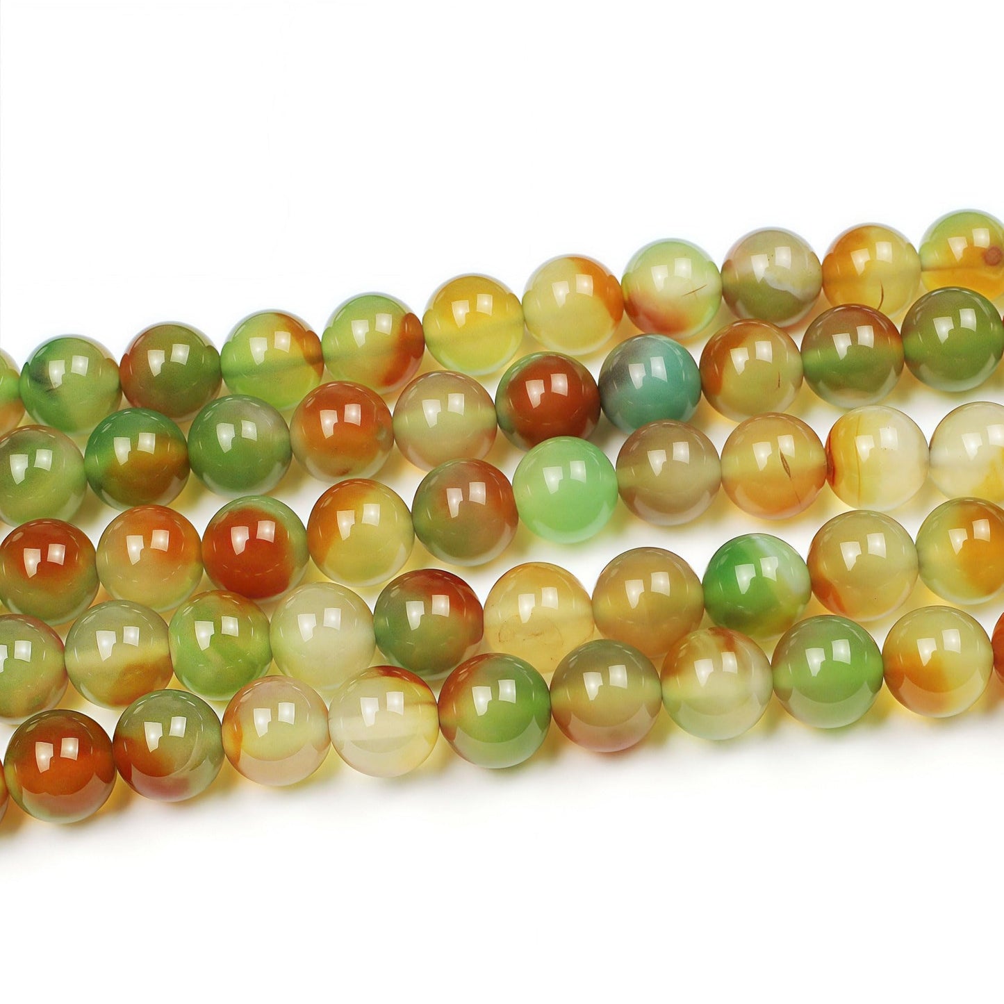MJDCB Natural Peacock Agate Beads Red Green Agate Beads Round Stone Beads for DIY Necklace Bracelat Jewelry Making Strand 15" (6mm)