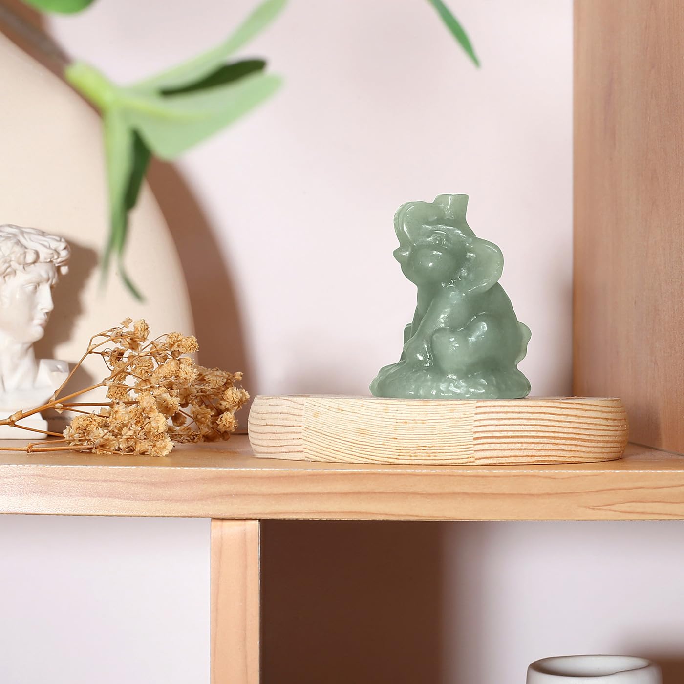 ZHIYUXI 2.2" Crystal Elephant Statue Decor Green Lucky Cute Elephants Green Aventurine Crystals Figurine Spiritual Figurine Gifts for Women Small Sculpture for Home Office Desk Room Decoration