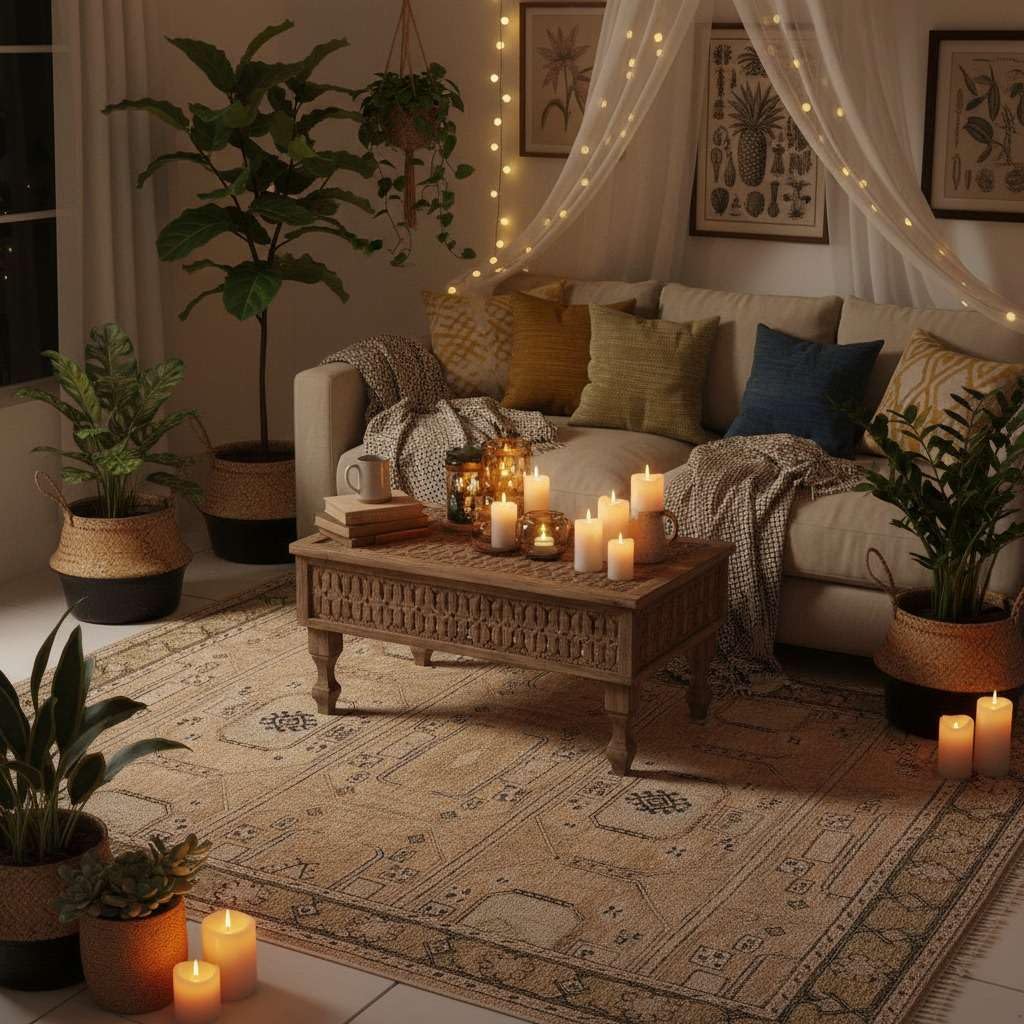 SN ALEFHOME Handmade Rectangular Wool Rug – Ellington Tribal Pattern | Washable & Non-Slip Area Carpet for Living Room & Home Interior(2'6x8' ft_Beige)