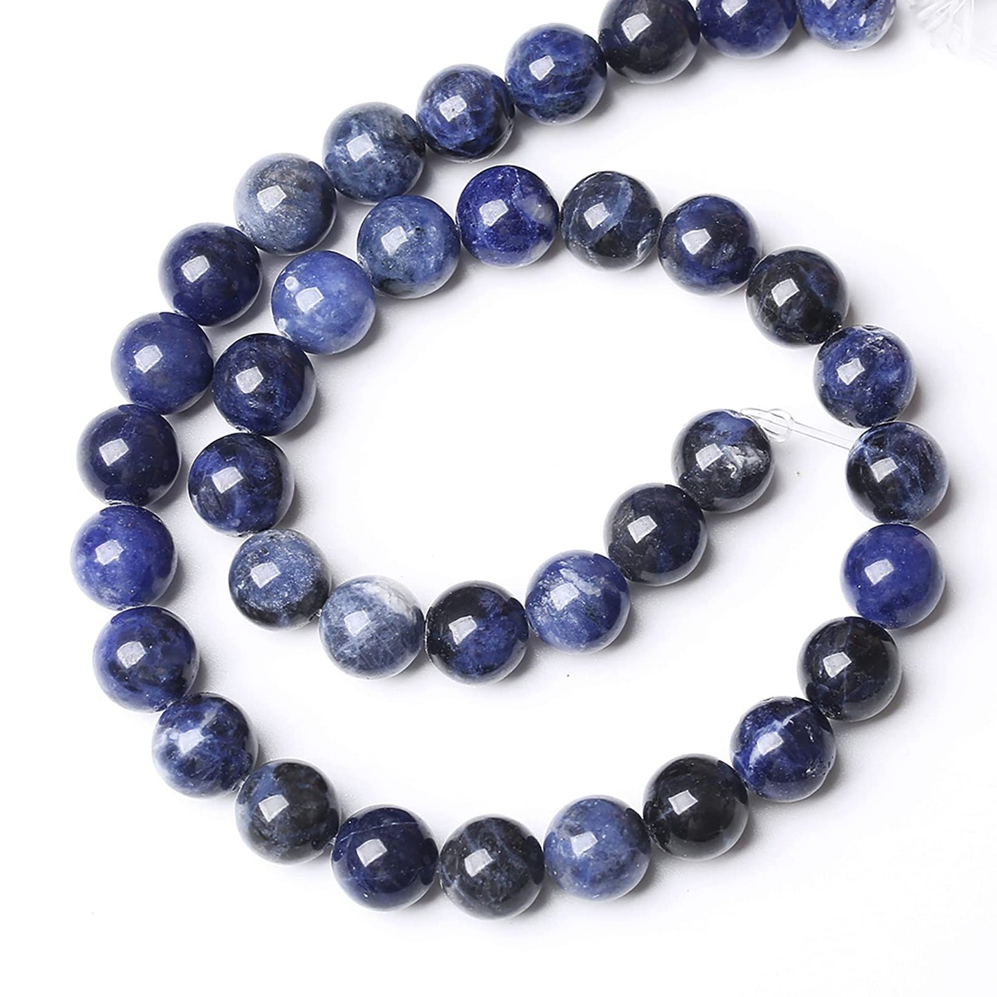 60PCS 6mm Natural Dark Blue Sodalite Stone Beads Round Loose Beads for Jewelry Making DIY Bracelet Energy Stone Healing Power 1 Strand (6mm, Natural Blue Sodalite)
