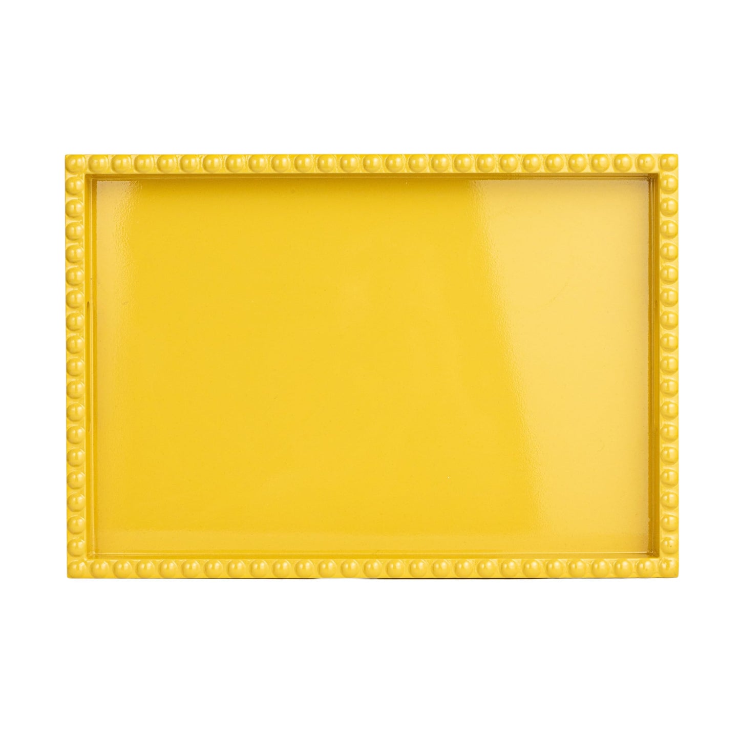Creative Co-Op Sunny Wood Tray with Handles, Yellow