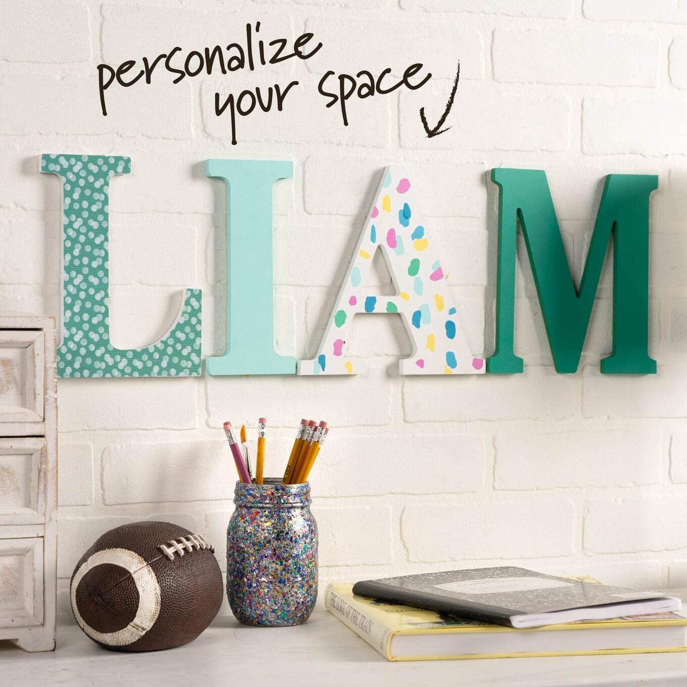 Plaid Unfinished Wood Letter, 8" Wooden Surface Perfect for DIY Arts and Crafts Projects, 63583