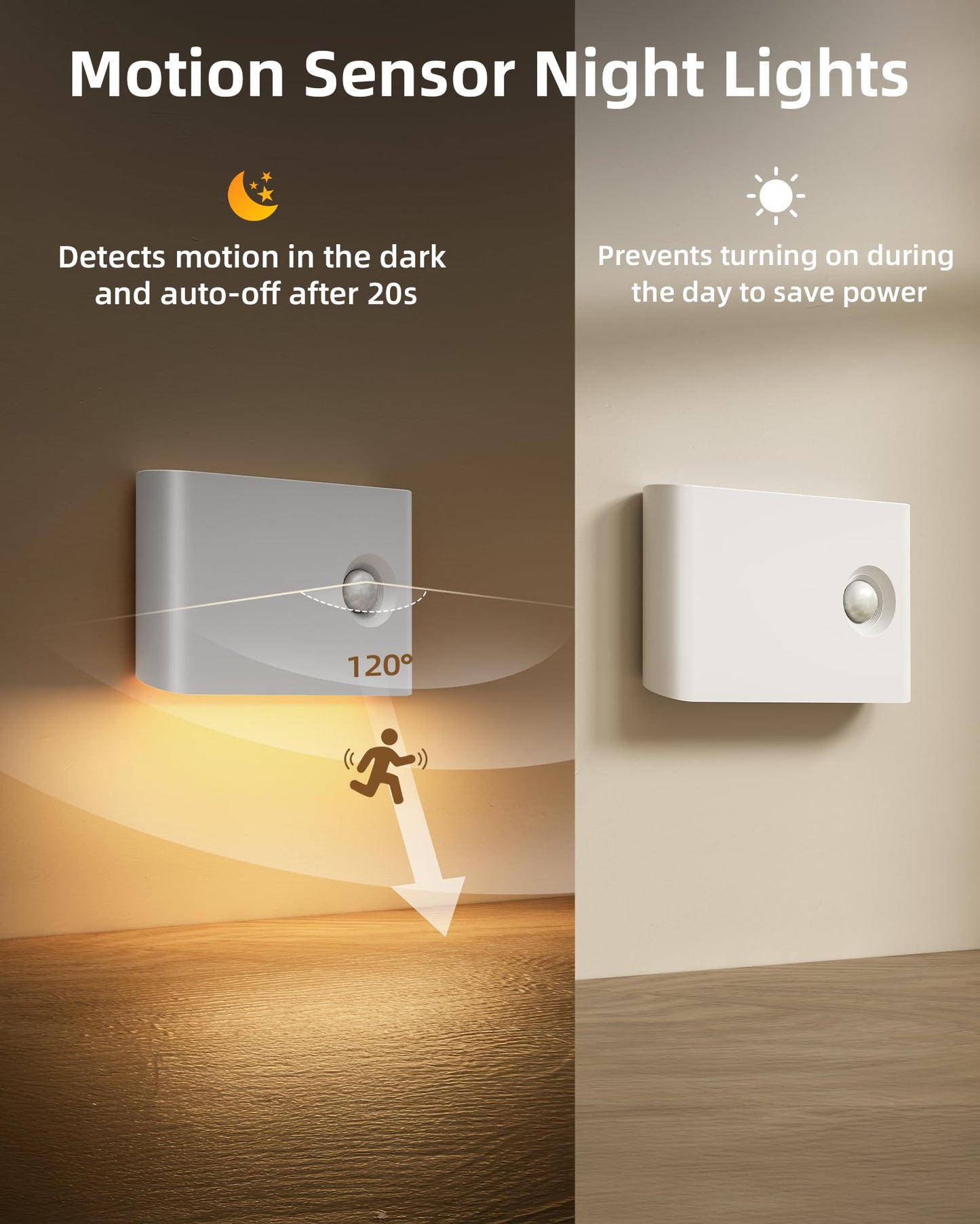 EZVALO 6 Pack Motion Sensor Night Lights, Sync LED Stair Lights Indoor, 1500mAh Rechargeable, Magnetic & Dimmable, 3000K Soft White, Portable Nightlight for Hallway, Stairs, Bathroom, Bedroom