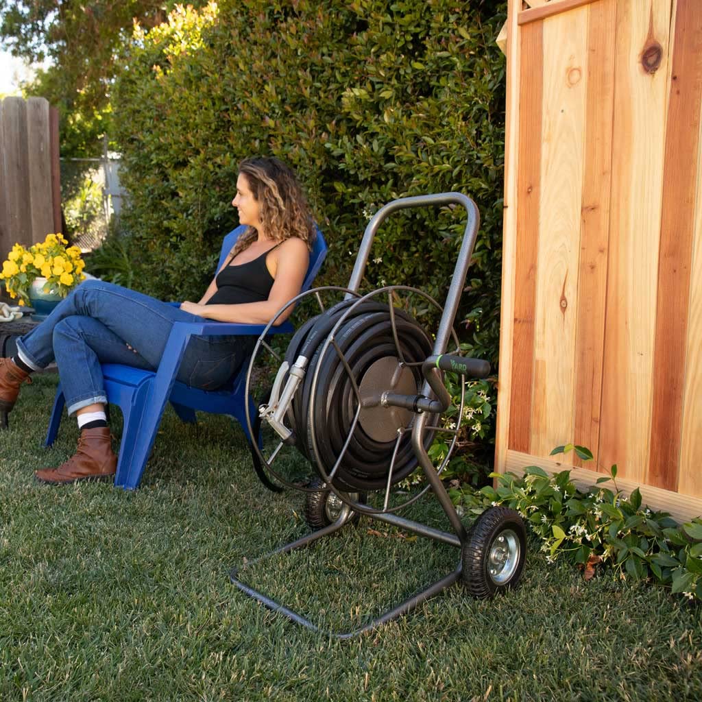 Yard Butler Ultimate Hose Management Bundle - Complete Hose Organizer Kit - Wheeled Cart, Wall Mounted Hanger, & Plant Saving Guides - Durable Powder Coated Steel - 5-Piece Set
