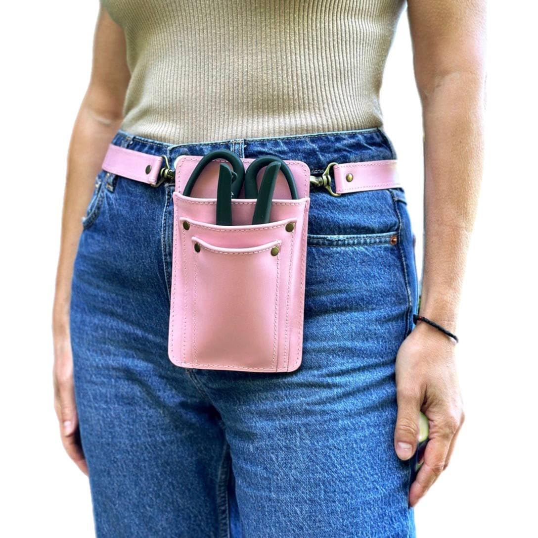 Leather Garden Tool Belt For Women - Pink Gardening Belt - Handmade Florist Tools - Gardner Belt - Best Gifts For Gardeners - Gardening Tool Belt - Florist Apron - Garden Belt For Women