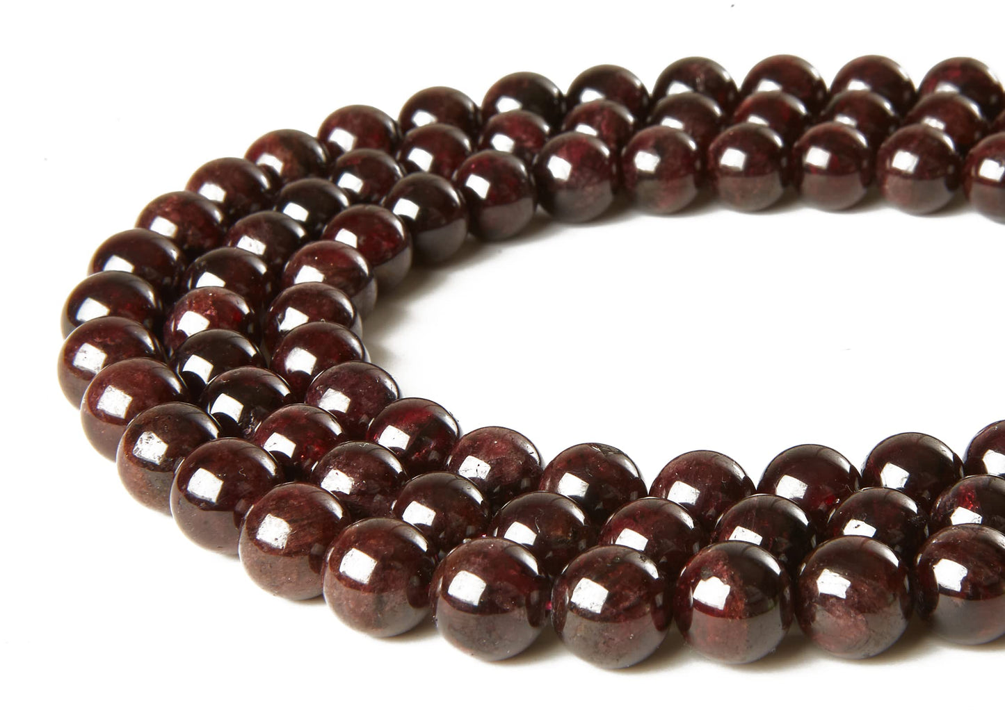 60pcs 6mm Garnet Beads Natural Gemstone Beads Round Loose Beads for Jewelry Making