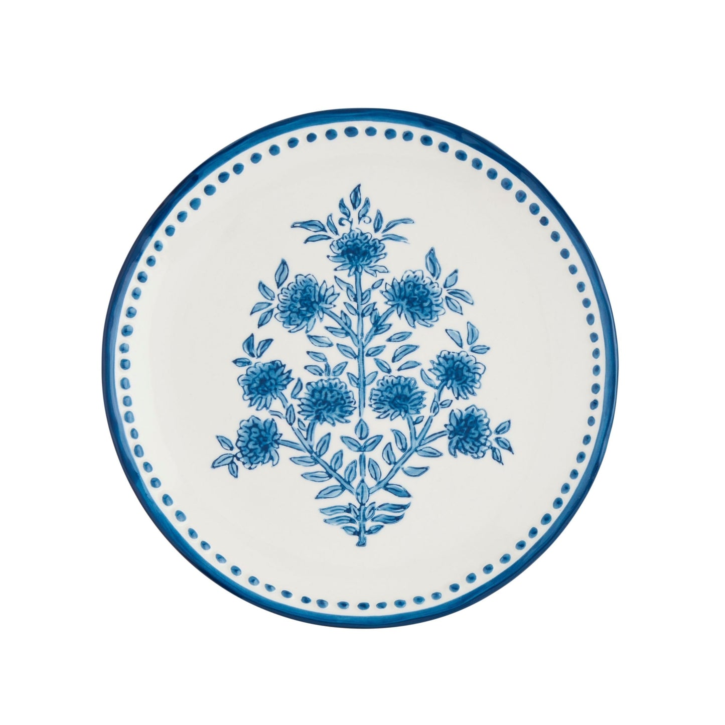 Mud Pie Flower Stem Print Salad Plate; 8" dia
