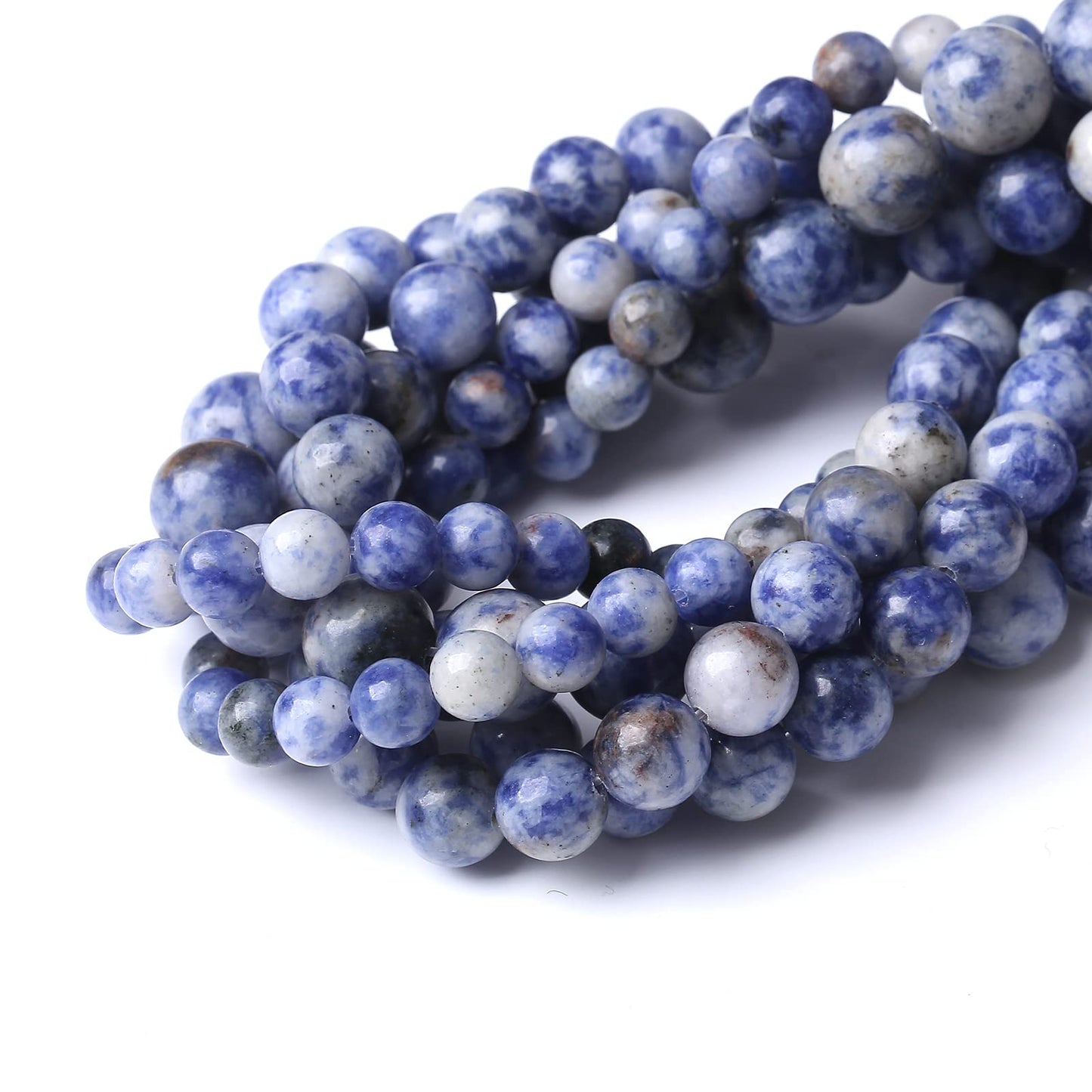 45PCS 8MM Natural Sodalite Beads Round Loose Stone Beads for Jewelry Making DIY Energy Stone Healing Power Bracelet 15"