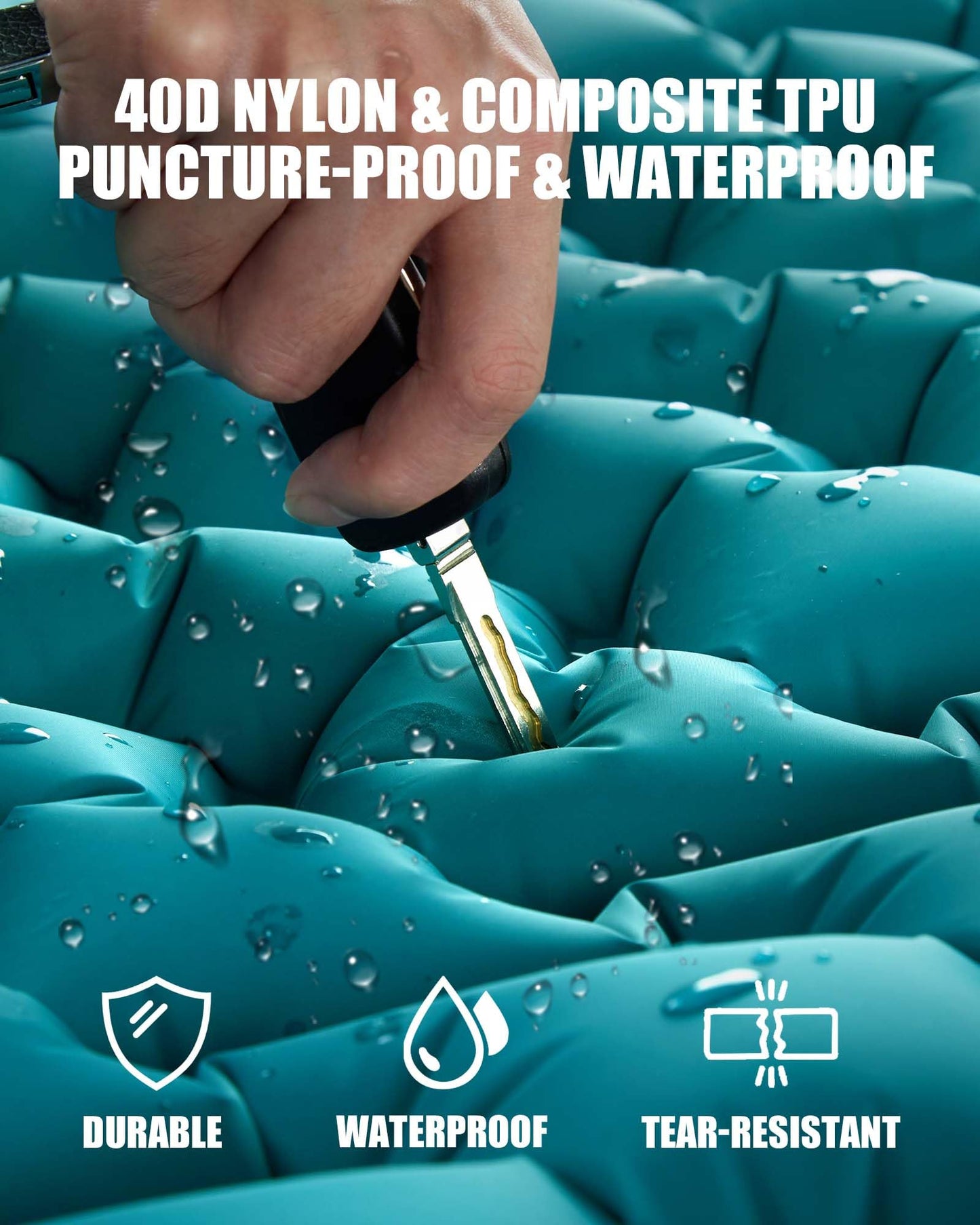 AKSOUL Camping Sleeping Pad with Pillow: Extra Thick 3.9 inch Ultralight Self Inflating Air Mat, Compact Lightweight Insulated Inflatable Sleep Mattress for Backpacking, Camp, Hiking, Tent