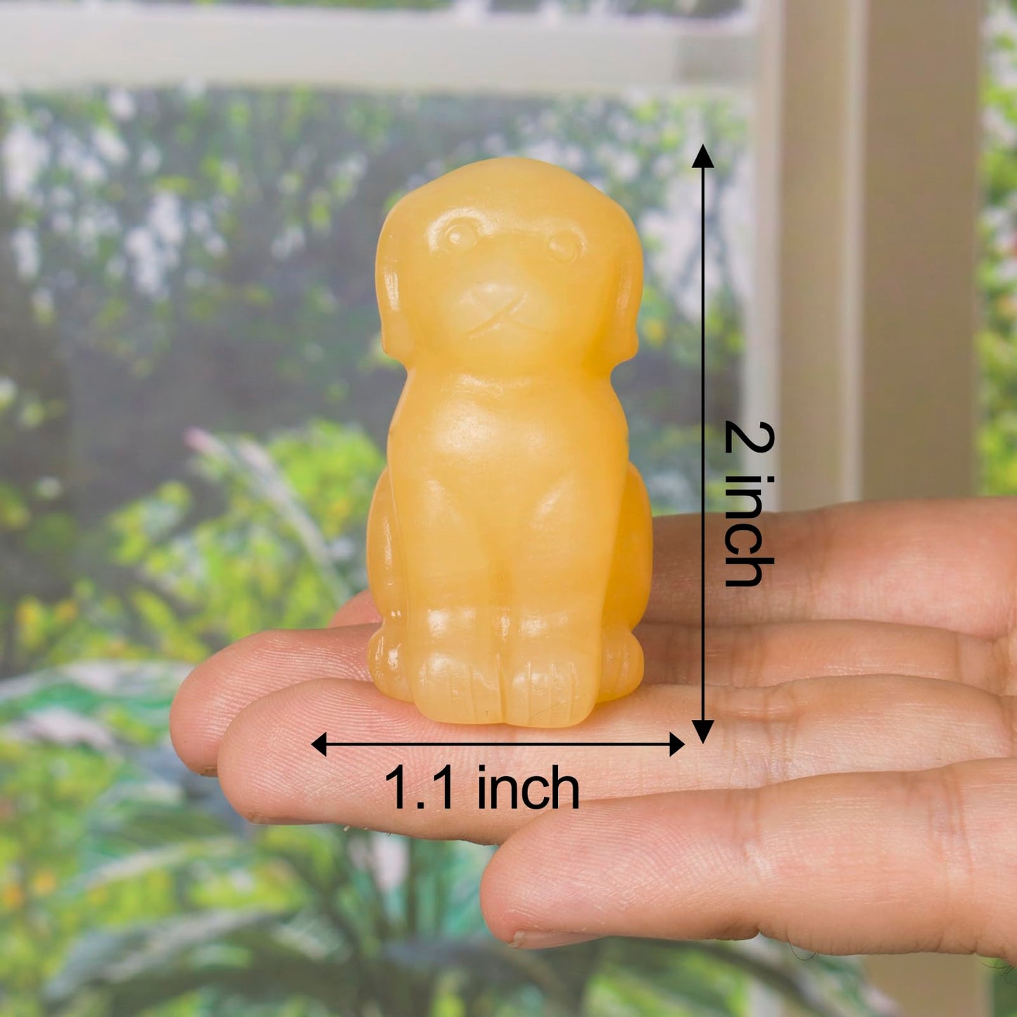 Ytbeoxk Hand-Carved Natural Yellow Jade Crystal Dog Sculpture for Spiritual Healing Energy Stone Feng Shui Wealth Protection Figurine Home Office Desk Decor Unique Gift for Pet Lovers Birthday.