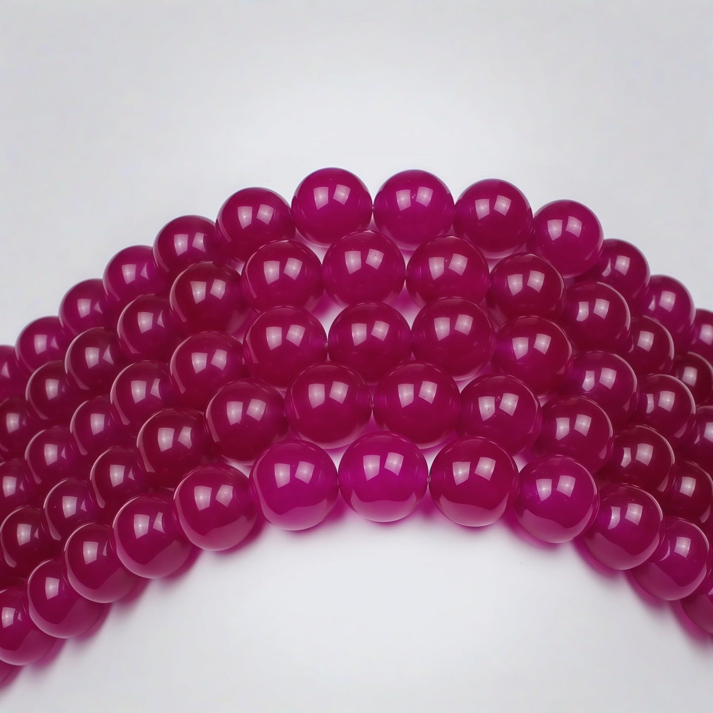 MJDCB Natural Rose Red Jade Round Loose Beads for Jewelry Making DIY Bracelet Necklac (6mm)