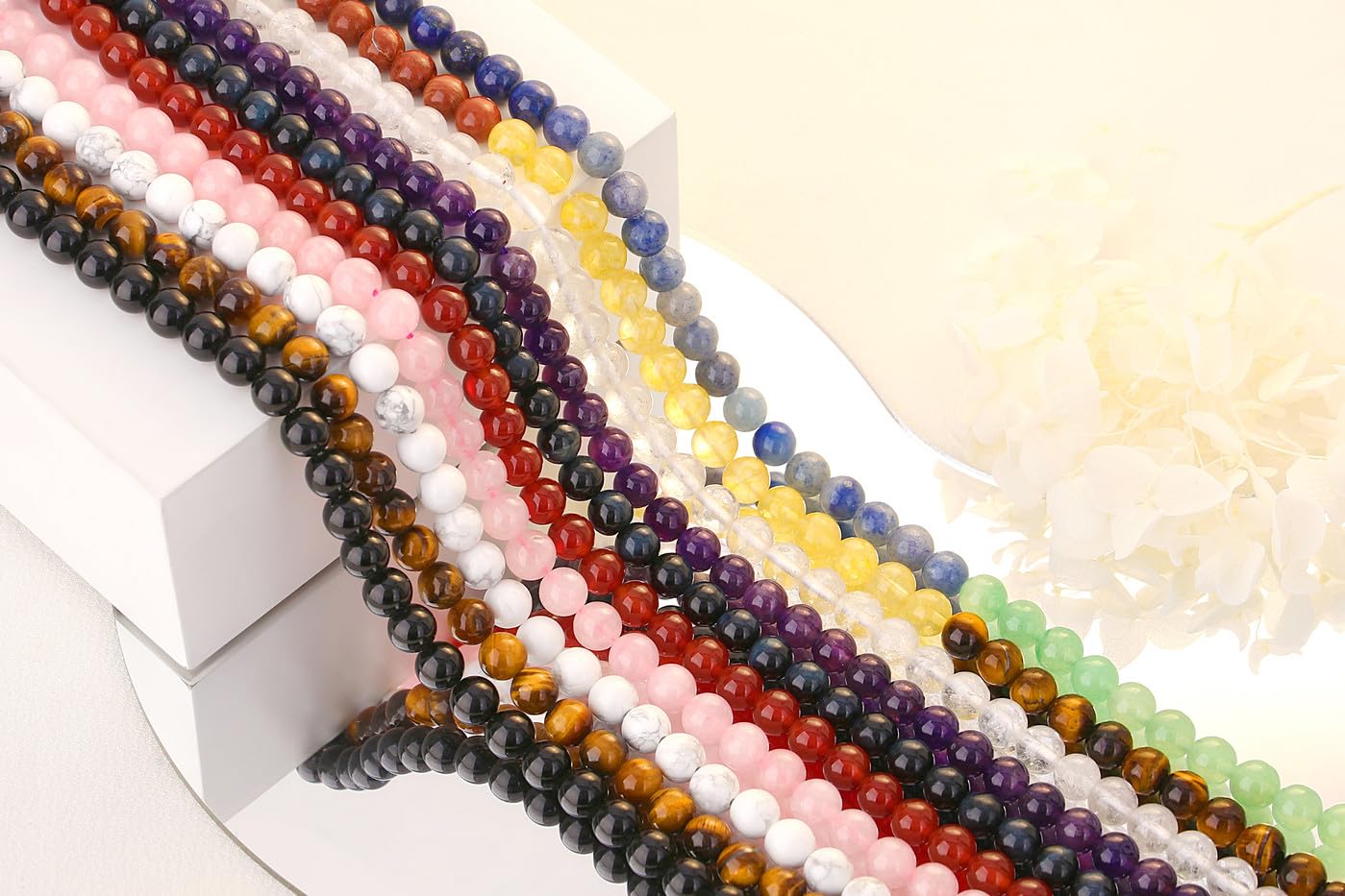 QINJIEJIE 100PCS Green Turquoise Beads 8mm Stone Beads Round Loose Gemstone Bead for Bracelet Beading Crystal Jewelry Making DIY Necklace Earrings 0.32"