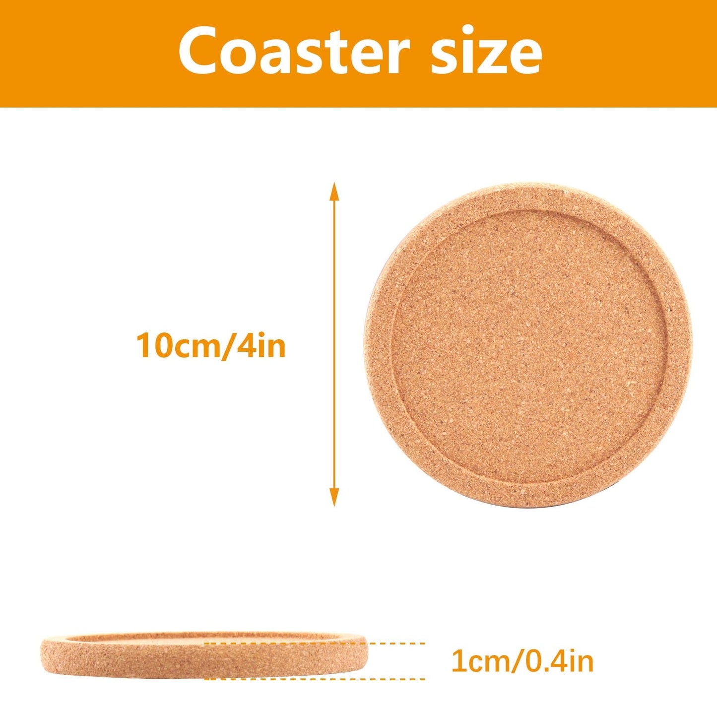18 Pcs Cork Coasters with Lip,Absorbent Drink Coaster with Grooved Round Edge,Non-Slip,Heat-Resistant,Suitable for Mugs, Glasses,Coffee Coasters for Home Tabletop Decoration