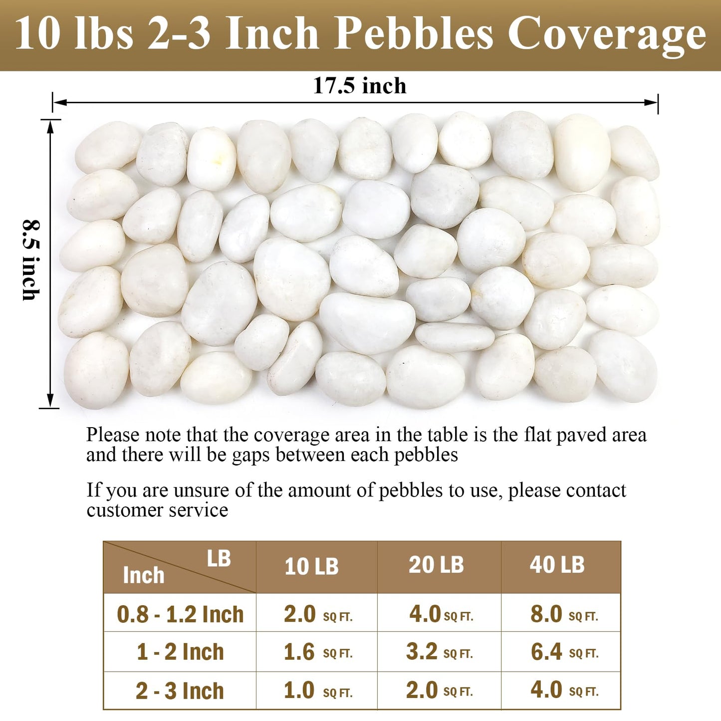 FANTIAN 5 lbs Large White River Rocks, 2-3 inch Pebbles for Indoor Plants, Polished Decorative Stones for Planters Vase Aquarium and Outdoor Garden Landscaping Rocks