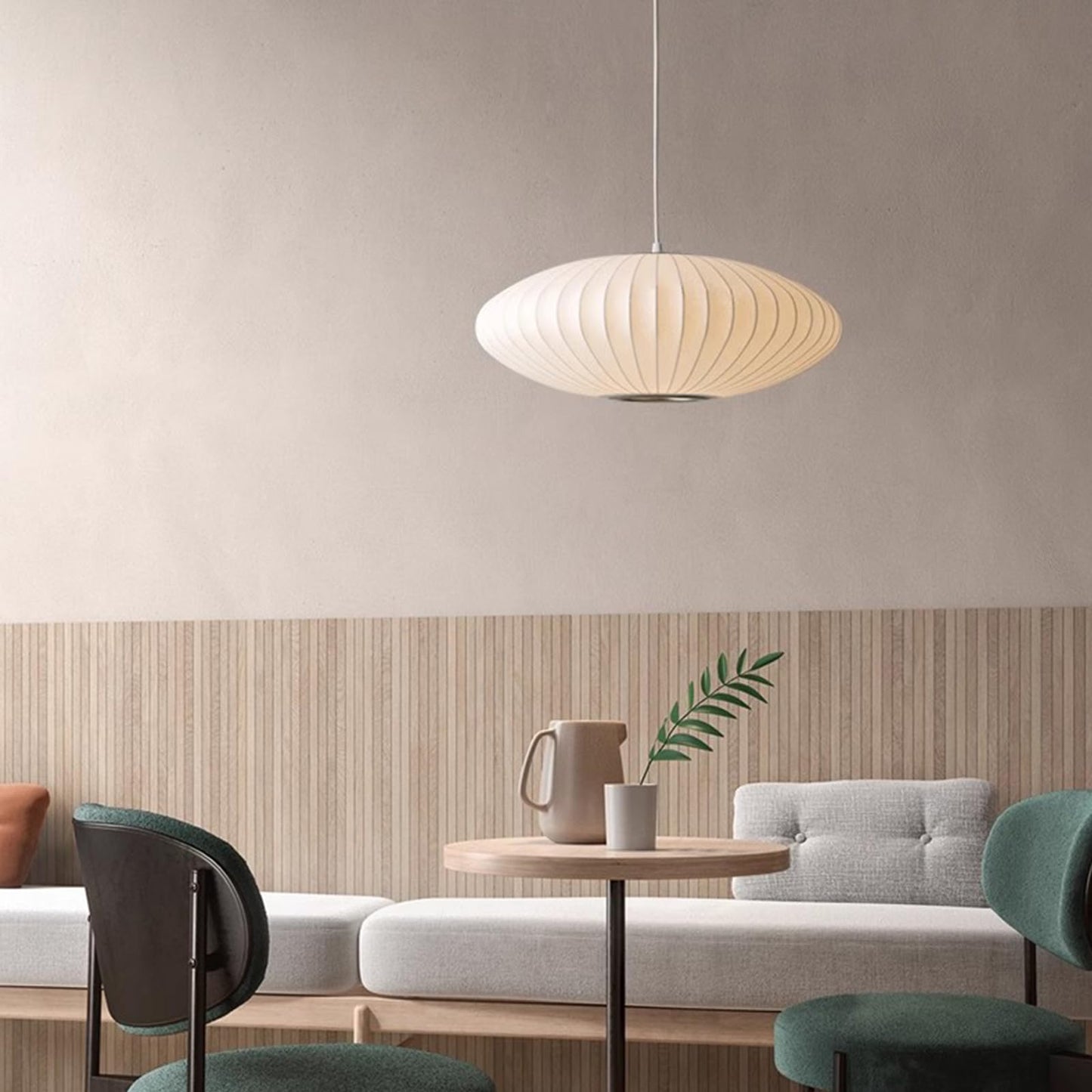 Topjia Silkworm Cocoon Single Head Pendant Light,Modern Cloth Hanging Ceiling Lighting,Creative Hollow Chandeliers for Living Room Dining Room Restaurant Cafe(50cm(19.7in), White)