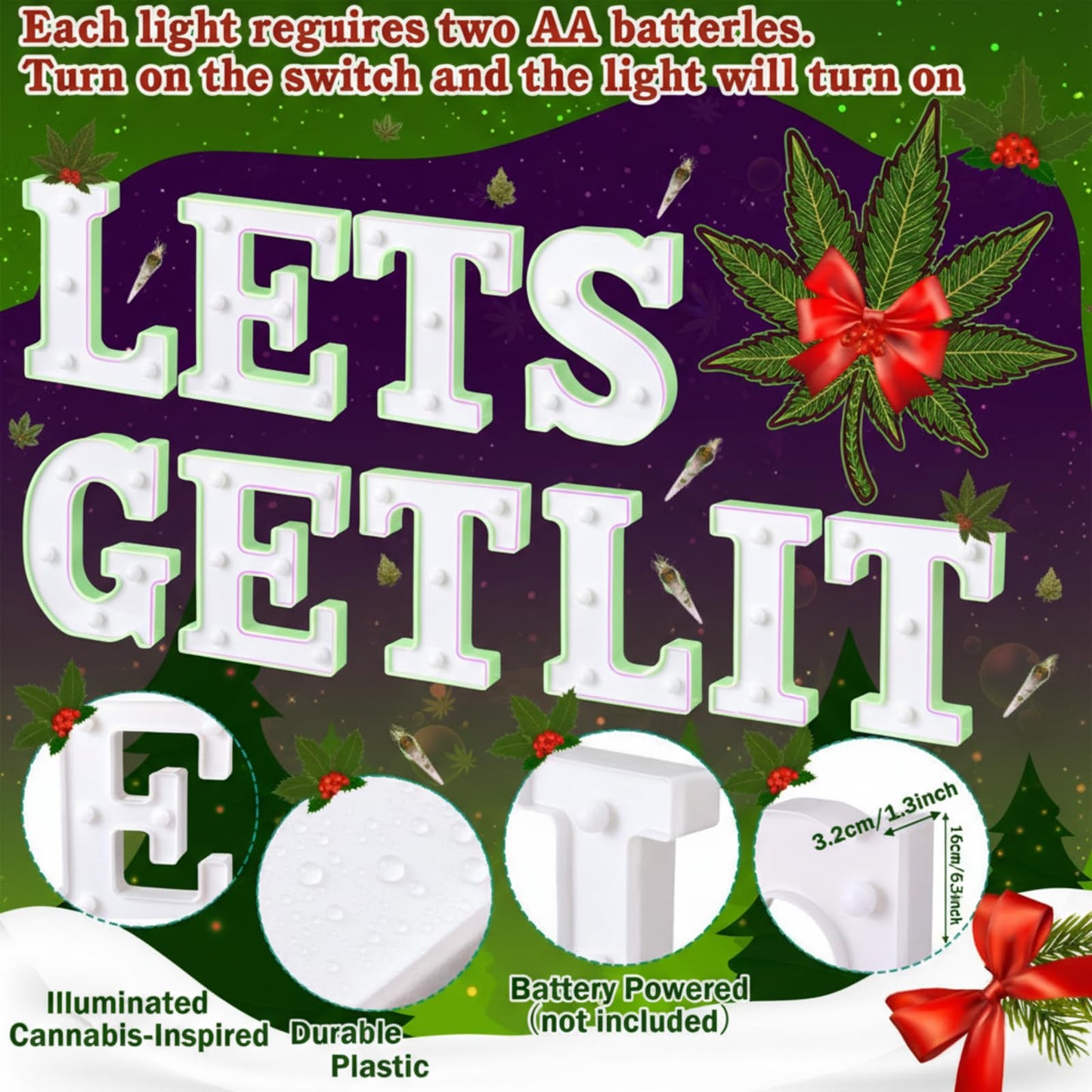 Honoson 10 Pcs Lets Get Lit Decorations for Adults, Birthday Light Decor Lets Get Lit Lights up Sign Indoor Table LED Neon Sign for Home Room Decorations