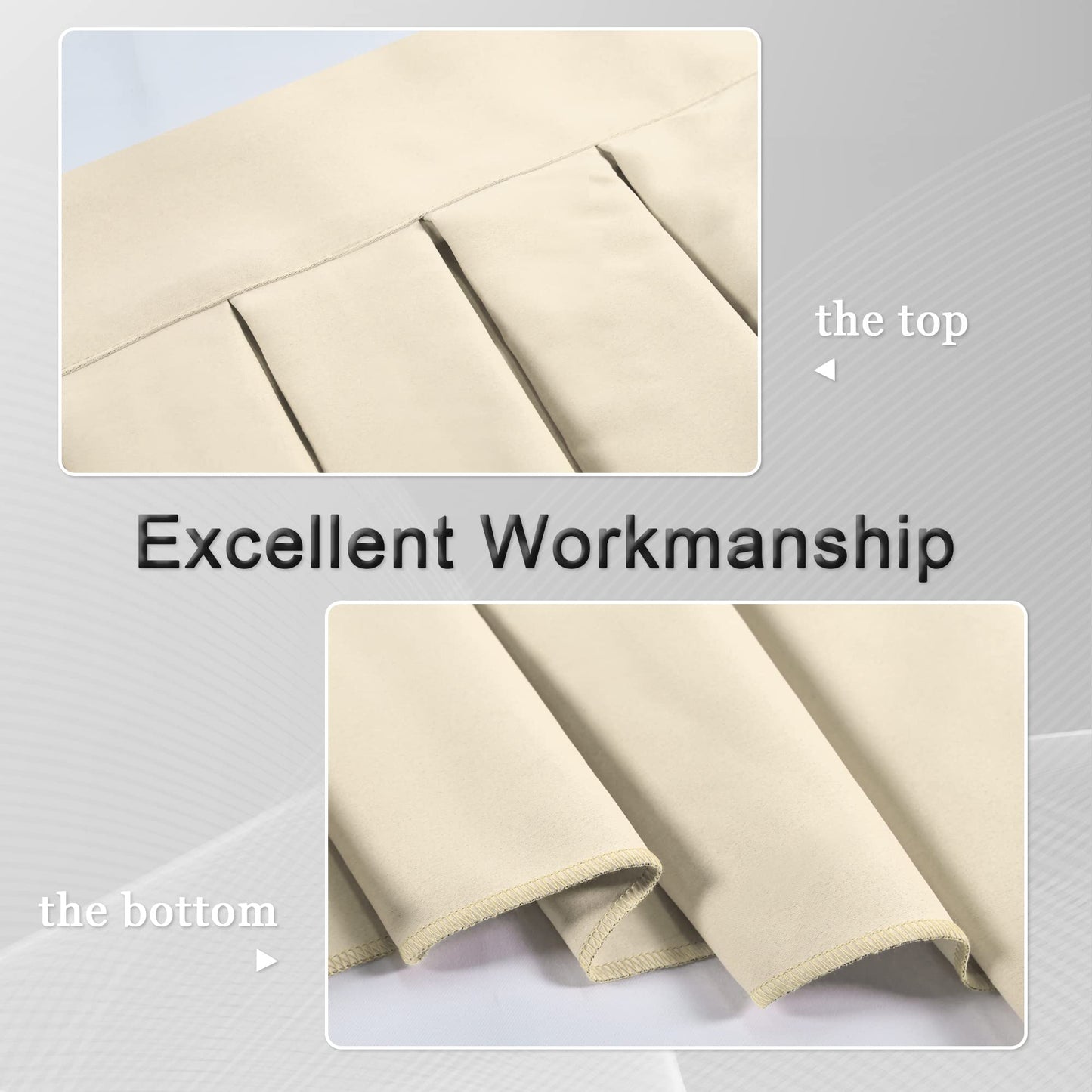 OYRING Valances for Windows Beige Window Valance for Living Room Rod Pocket Blackout Valance for Kitchen，Pack of 1 （Beige 39" W x 20" L）
