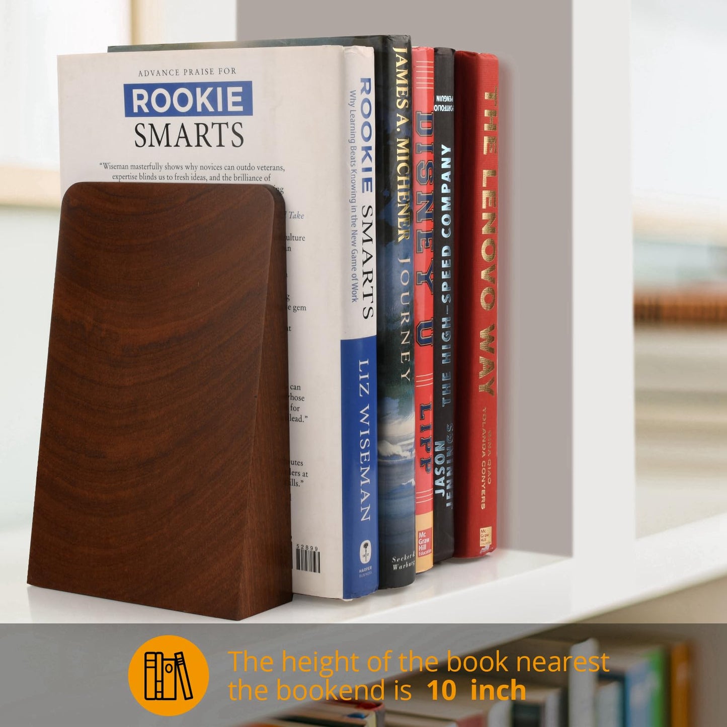 DRELIFAM Wood Handmade Book Ends to Hold Books Large Heavy Duty Bookends for Shelves Decorative Book End for Heavy Books