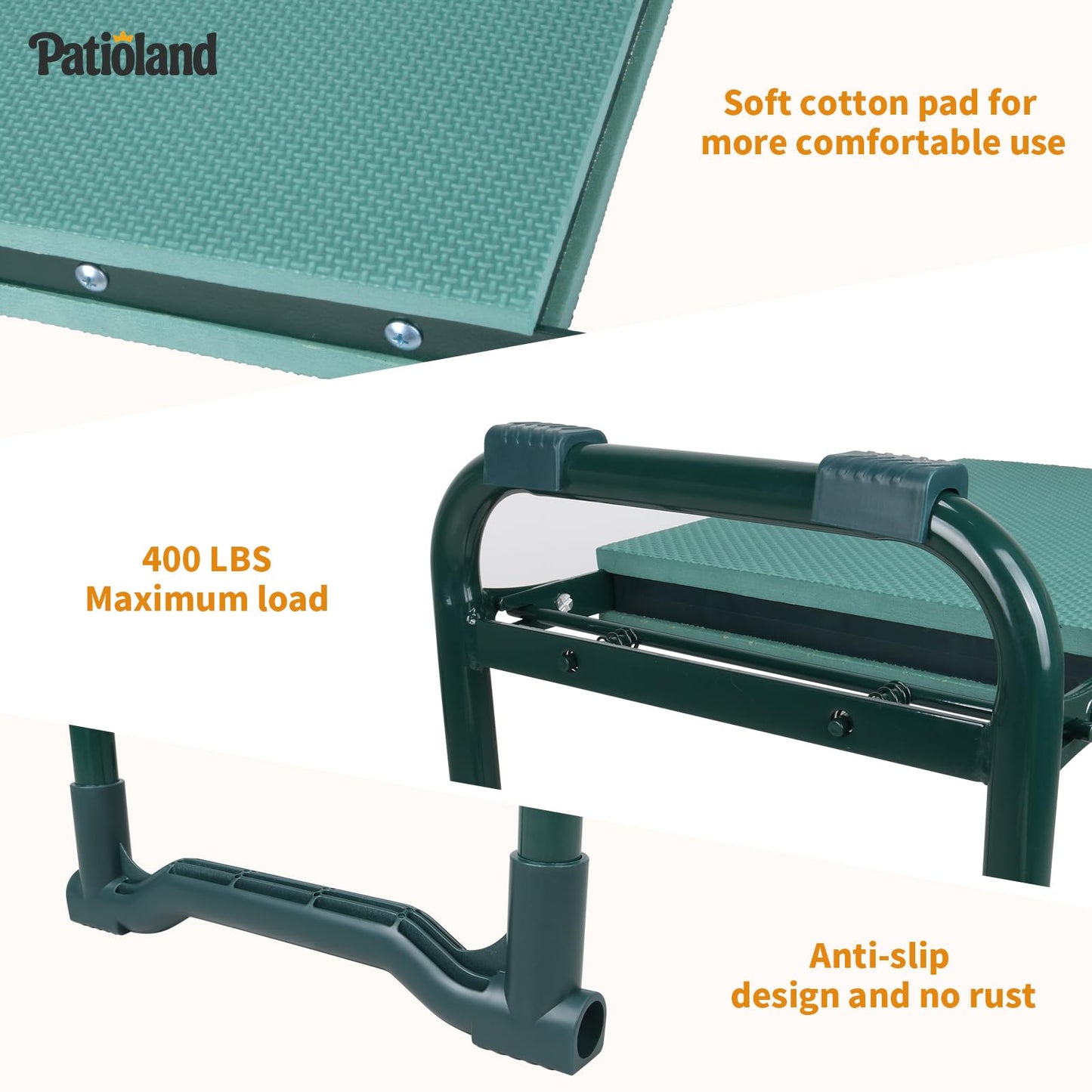 Garden Kneeler and Seat with 1 Gardening Tool Pouch and 1 Tool Bag, 10.2" Widen Heavy Duty Thicken Soft Kneeling Pad, Folding Garden Stool, Outdoor Yard Work Seat, Ideal Gardening Gifts for Mom, Women