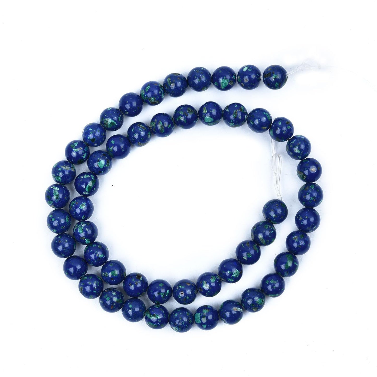 HAAMIIQII 8mm Lapis Lazuli Round Stone Spacer Beads, Loose Gemstone Beads for Jewelry Making, DIY Bracelet, Necklace, Healing Crystal 15 Inch (51pcs)