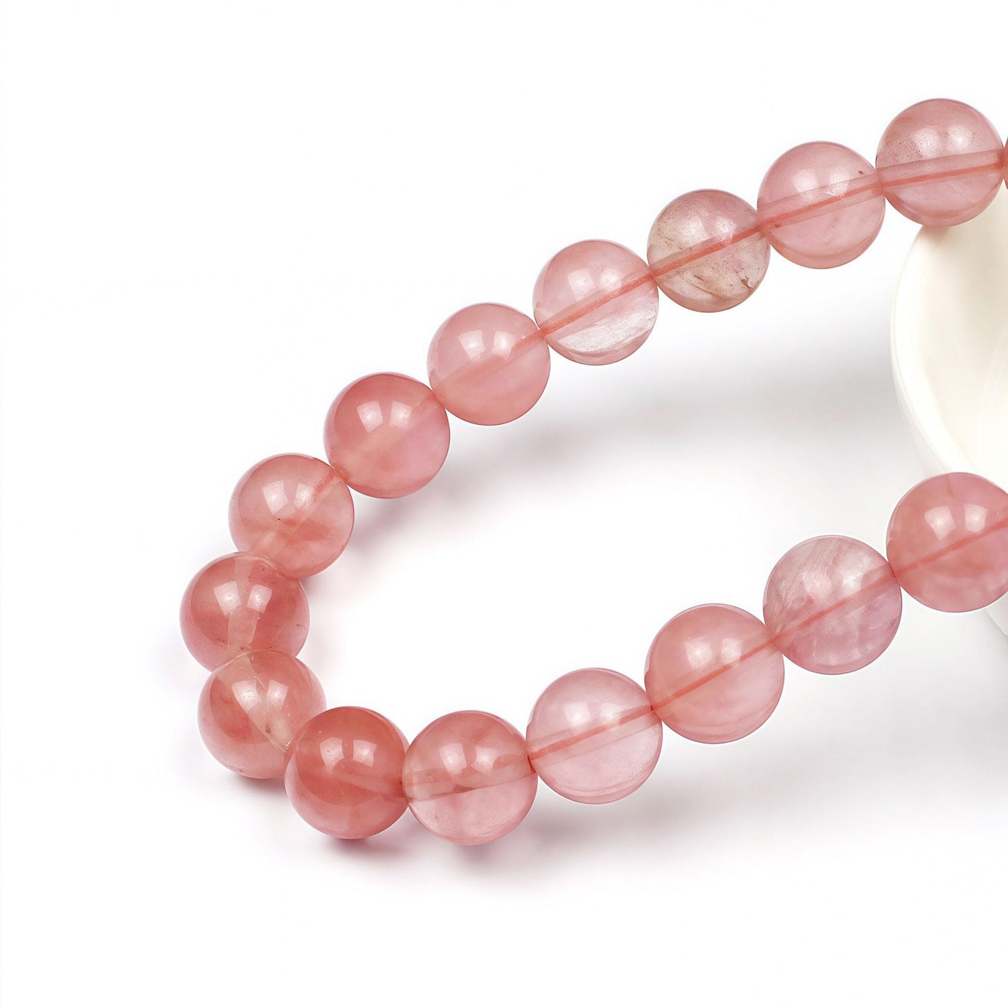 MJDCB Stone Beads Pink Crystal Round Loose Beads for Jewelry Making DIY Bracelet Necklace (6mm)