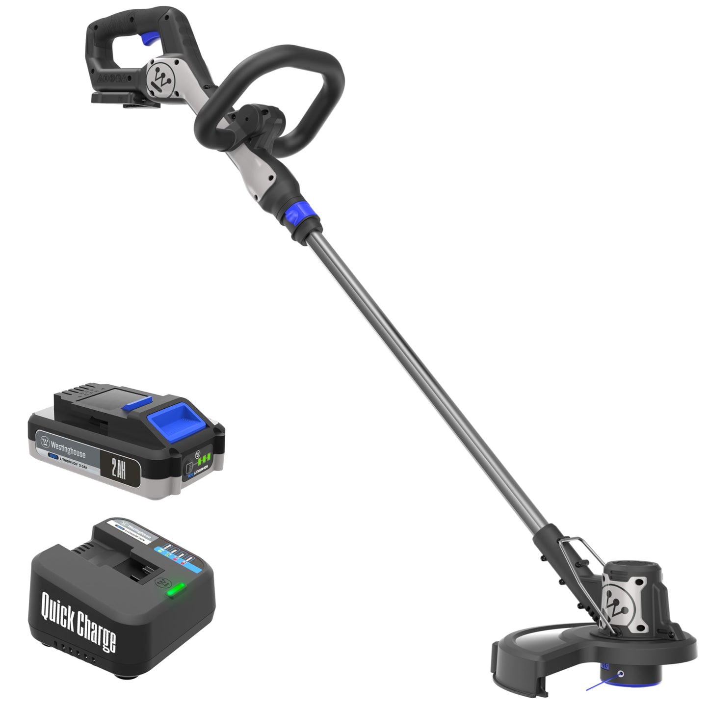 Westinghouse 20V 2-in-1 Cordless String Trimmer and Edger, 12 Inch Cutting Path with 2.0Ah Battery and Charger