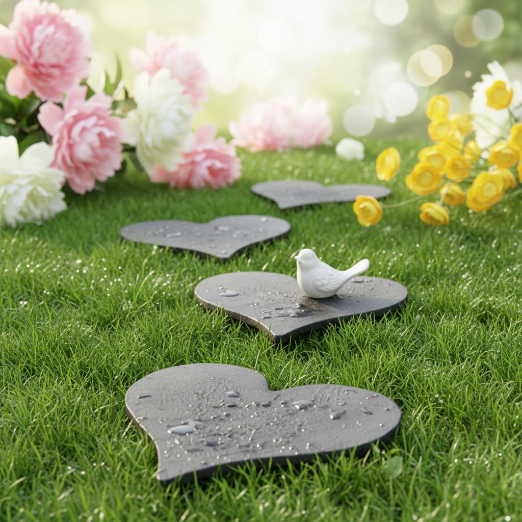 Comfy Hour Rustic Style Collection Cast Iron Garden Stepping Stone - Heart