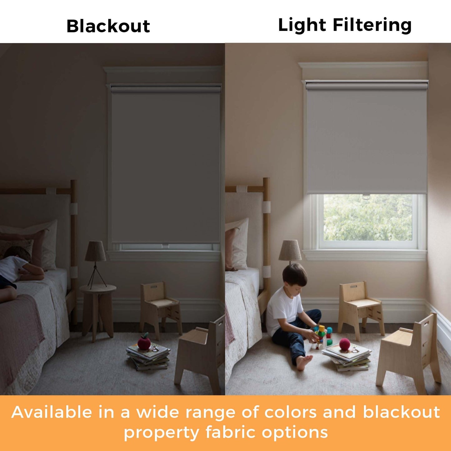 Cordless Roller Shades Blackout Blinds for Windows Room Darkening Rolled Up Shades with Spring System, UV Protection Window Shades Door Blinds for Home and Office (White, 26" W x 72" H)