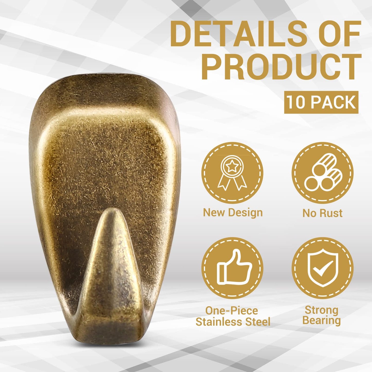 LEIFIDE Cubicle Hooks Fabric Panel Wall Hooks Cubicle Clips Picture Hangers for 40 Lbs Office Home Kitchen Room Board Hanging Supplies(Bronze,10 Pieces)