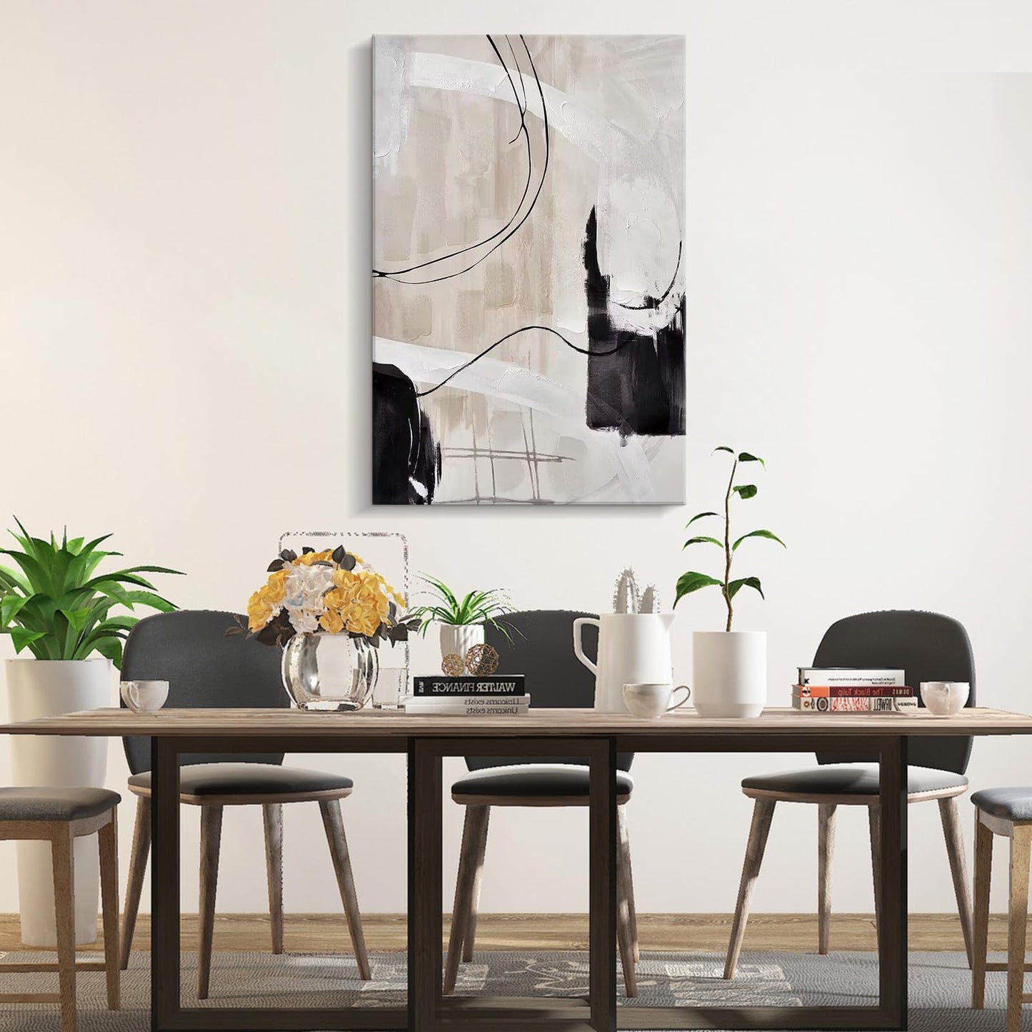 Creoate Abstract Canvas Wall Art, Hand Painted Textured Painting Artwork for Living room, Bedroom 31.5x47.2 Inch
