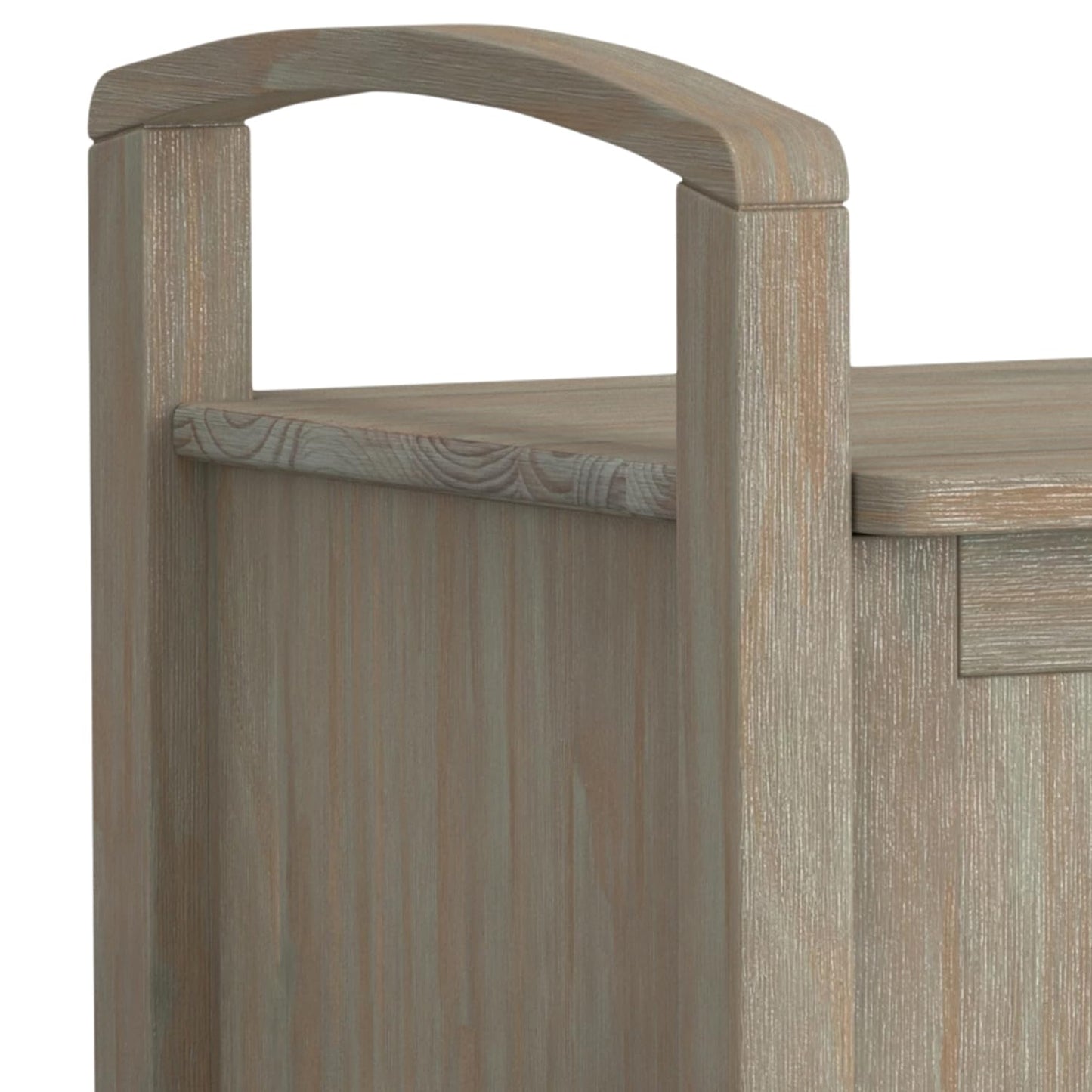 SIMPLIHOME Warm Shaker Entryway Storage Bench - 44 inch Wide Solid Wood Storage Seat in Distressed Grey, Transitional Bench Seat for Mudroom or Living Room with Lift-Up Lid and Shaker-Style Panels