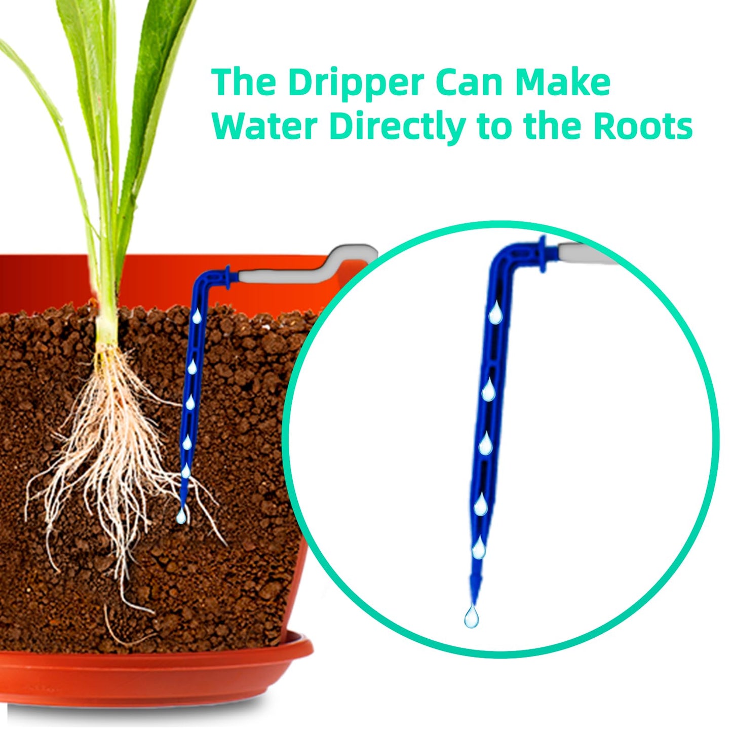 OHYEAHSPIN Solar Drip Irrigation System - Supports 20-30 Pots, 12 Timing Modes - Drip Irrigation Kit,Automatic Plant Garden Watering System for Outdoor Plants,Garden, and Potted Plants