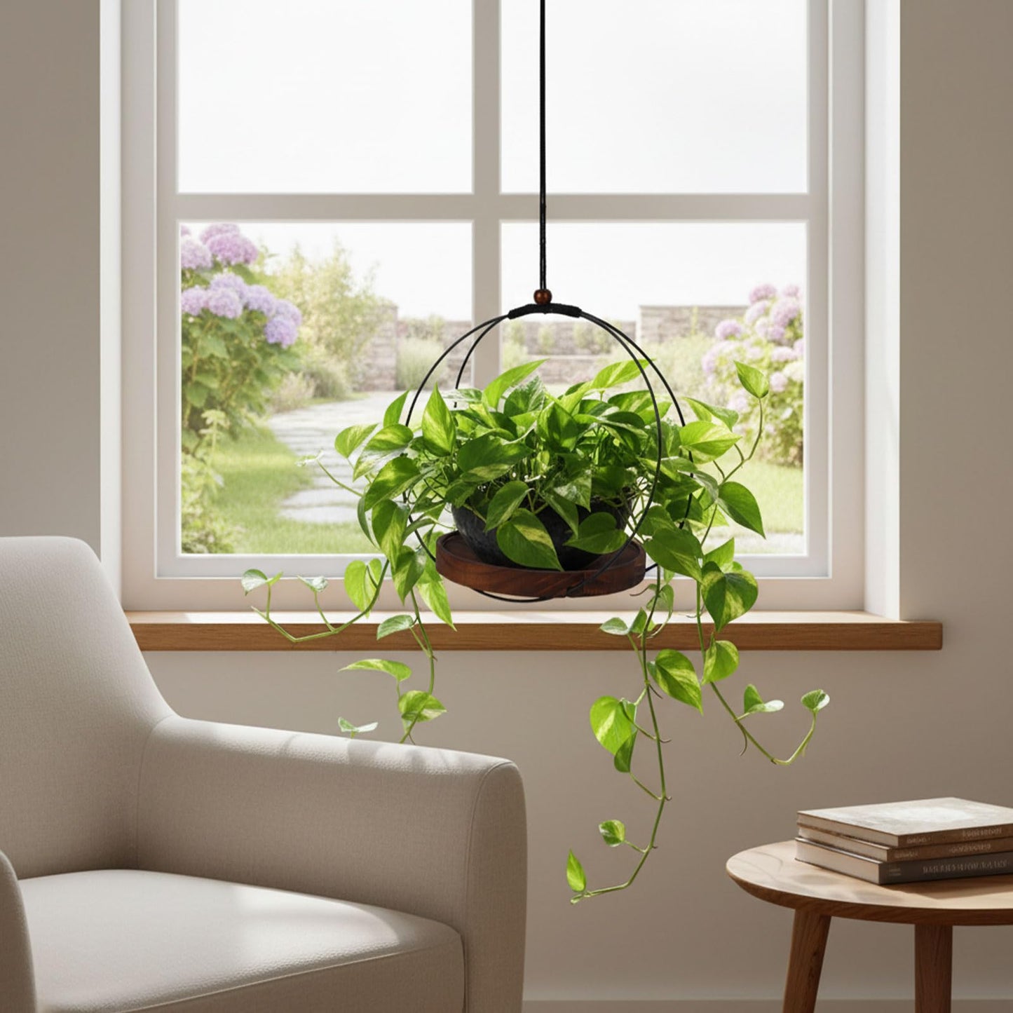 HrEtngiz Hanging Planters for Indoor Plants,Black Hanging Plant Holder,Metal Plant Hanger Indoor for Home Garden Office Decor(Pots Not Included)