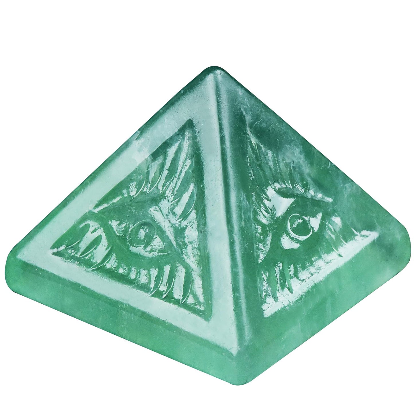 QLRSUXN Fluorite Healing Crystal Pyramid,Natural Stone Green Pyramid for Meditation, Reiki Energy, Chakra Balancing,Energy Enhancement Great Gift for Home Decor, Office Desk, and Spiritual Practices