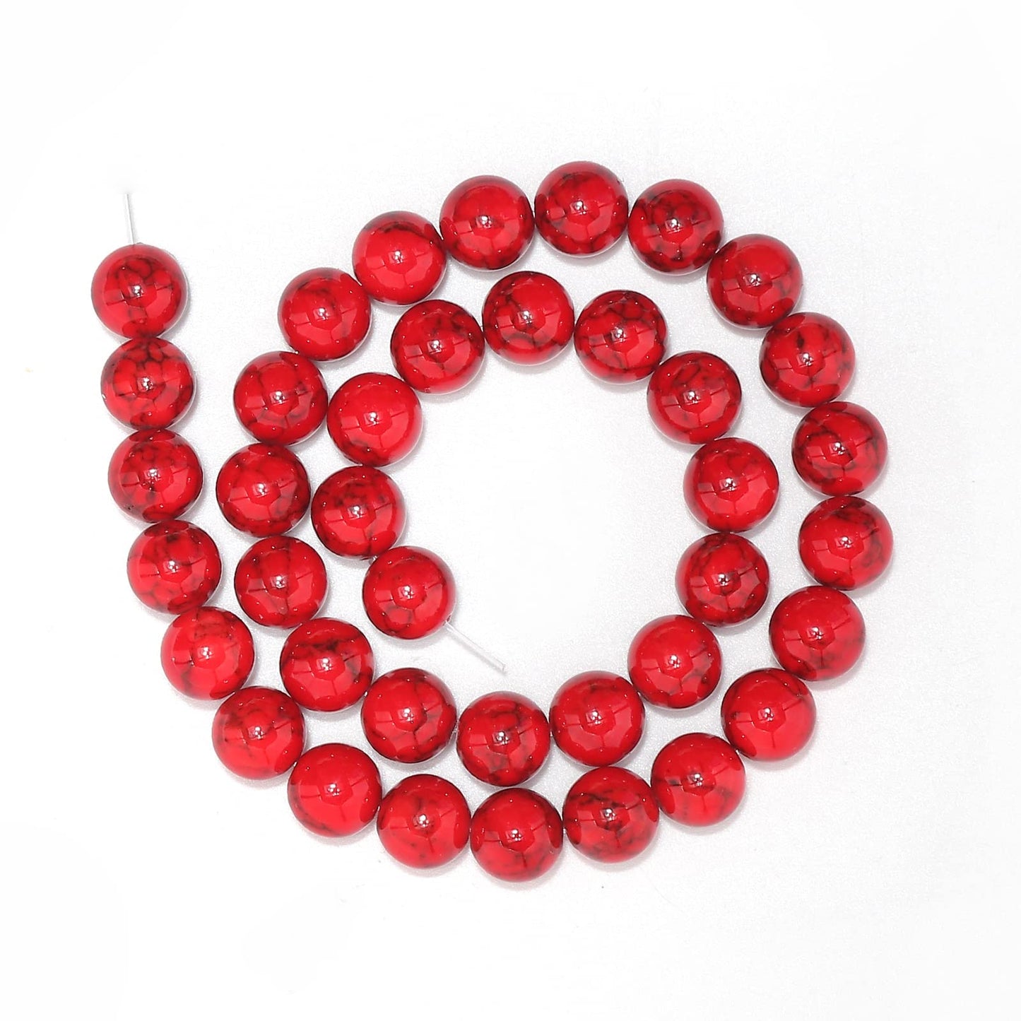 45pcs 8mm Natural Stone Beads Red Turquoise Beads Energy Crystal Healing Power Gemstone for Jewelry Making, DIY Bracelet Necklace