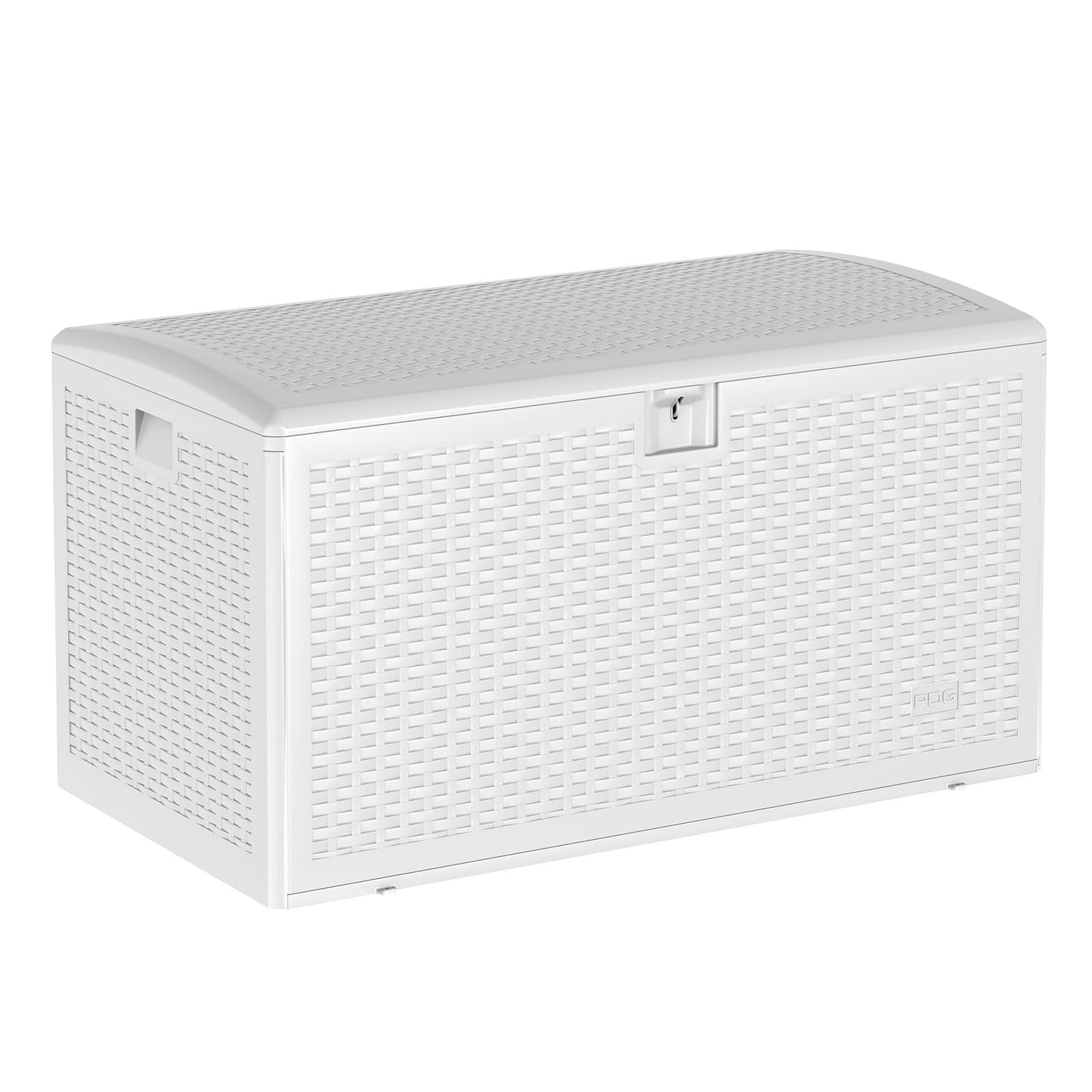 Garvee 99 Gallon Waterproof Large Resin Deck Box Indoor Outdoor, Lockable Storage Container for Patio Furniture Tools, Waterproof Deck Box Patio Storage Bin for Pool Garden, White