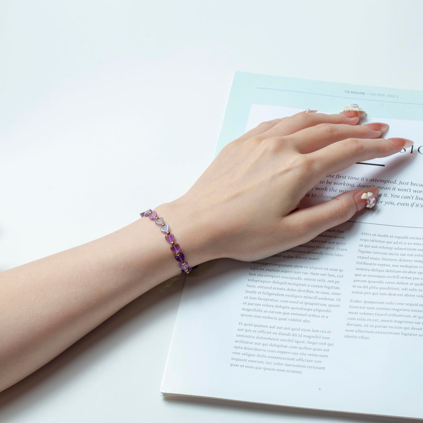 ZKJTEARY Heart Amethyst bracelet for Women Men 18k gold plated Beads Purple Natural Stone Healing Real Crystal Stretch bracelet Gemstone bracelets Amethyst Jewelry for Women Men Mom Girlfriend