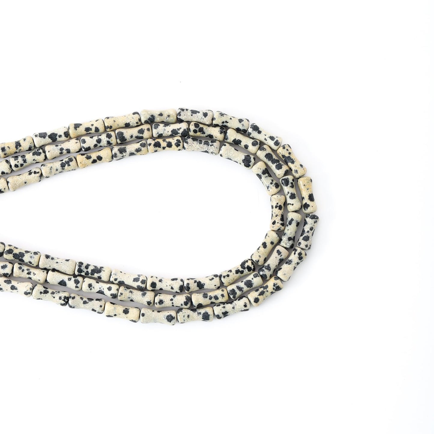 5x12mm Natural Dalmation Stone Bamboo Shape Gem Healing Energy Loose Spacer Beads for DIY Necklace Bracelet Earring