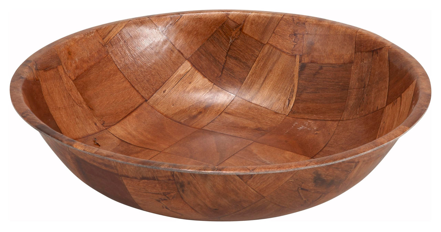 Winco WWB-10 Wooden Woven Salad Bowl, 10-Inch, Brown
