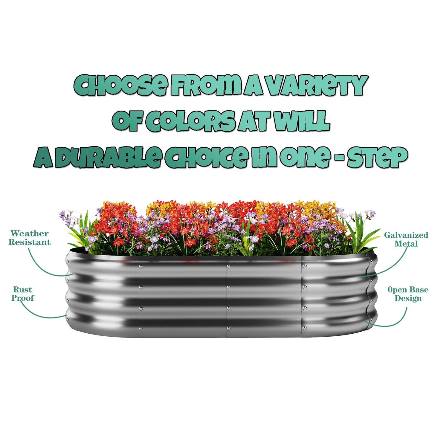 ZFHgarden Raised Garden Bed, 4x2x1ft Raised Beds for Gardening Outdoor for Vegetables Flowers Ground Planter Box，Galvanized Raised Garden Beds