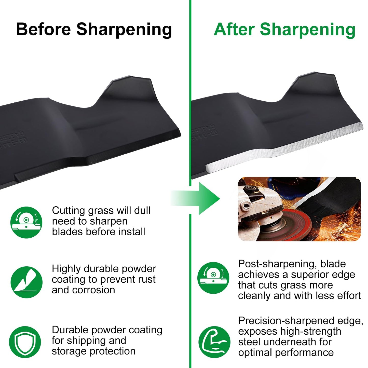 Grasscool 532180054 180054 Mower Blades for Husqvarna 48 inch Deck Zero Turn Riding Mower Z248F YTH2348 YTH24V48 YTH2148 YTH24K48 Z248 YTH2448 Replace 173920(High Lift)