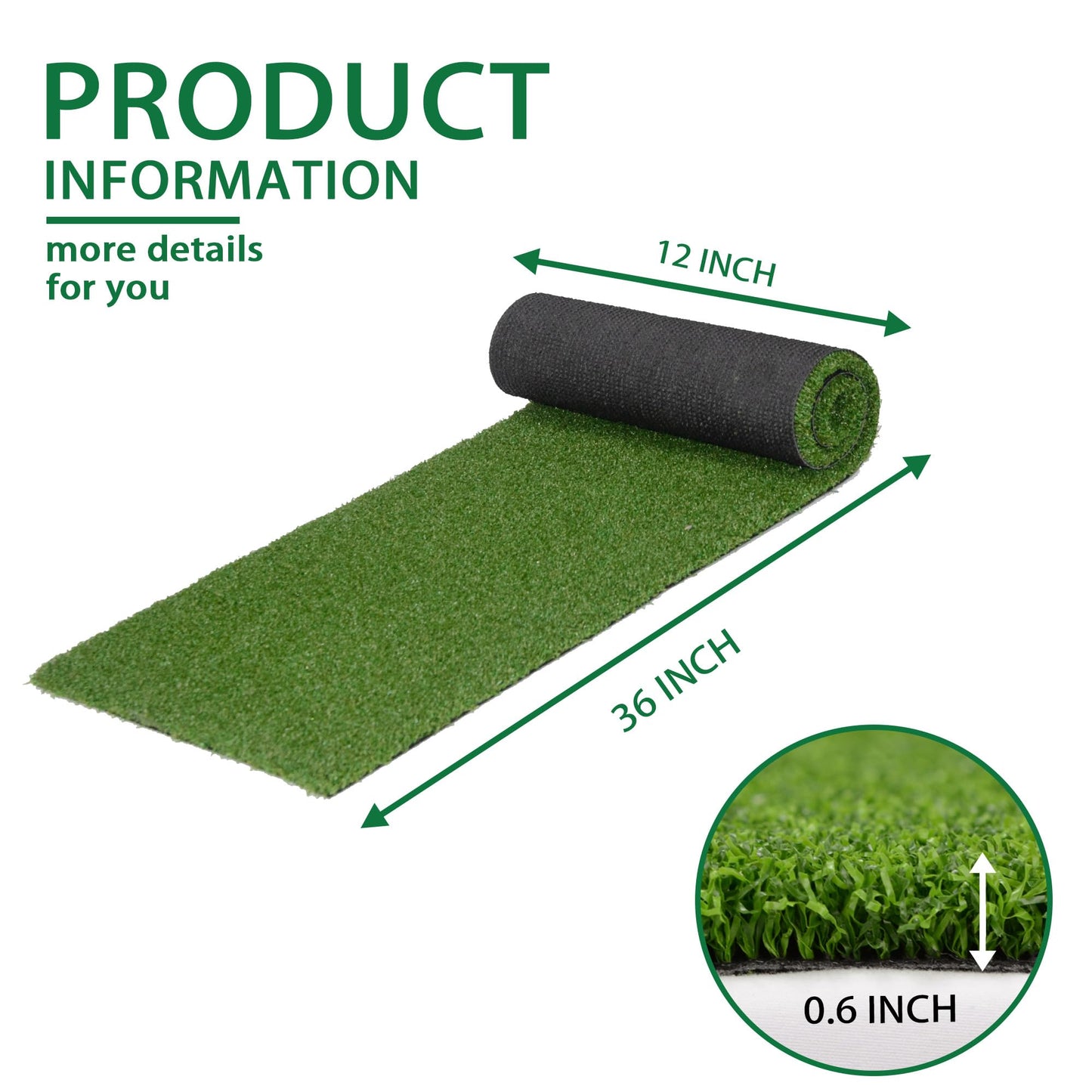 VERDIGRASS Artificial Grass Indoor Outdoor Table Runner 12 x 36 Inch,Waterproof Astro Turf with Drainage Holes,Fake Turf Mat Grass Rug for Golf Themed Party,Wedding, Birthday,Home Decor,Dark Green