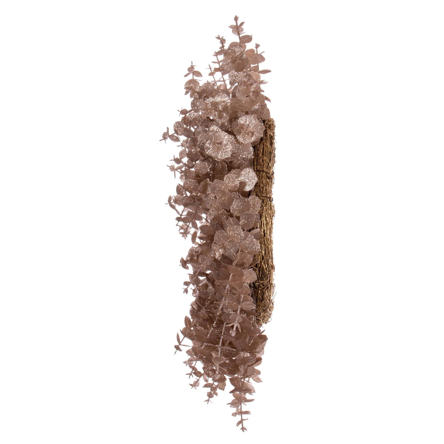 Vickerman 24" Cafe Latte Artificial Eucalyptus Glitter Wreath.