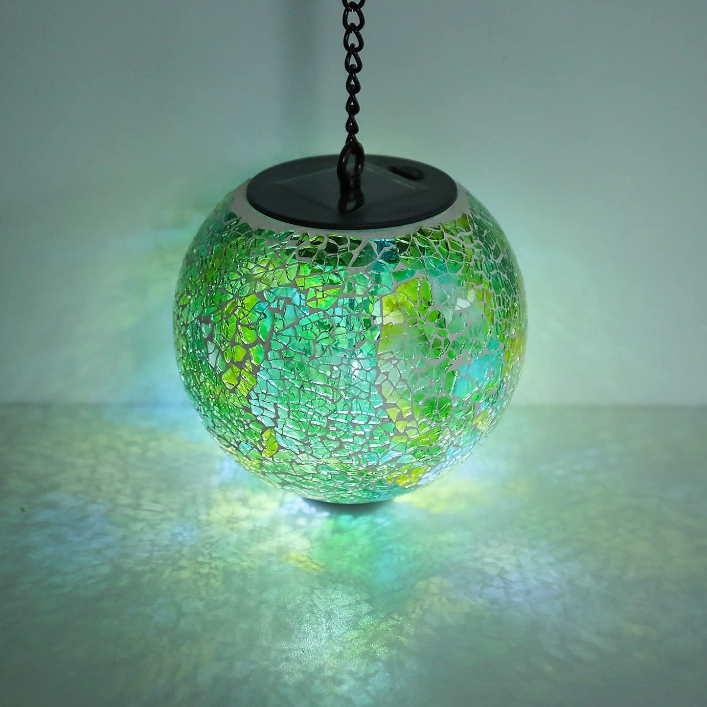 Solar Hanging Lantern Solar Outdoor Lanterns Mosaic Gazing Ball Outdoor Hanging Lights Outdoor Lights Waterproof Garden, Patio, Pathway & Yard Décor Green