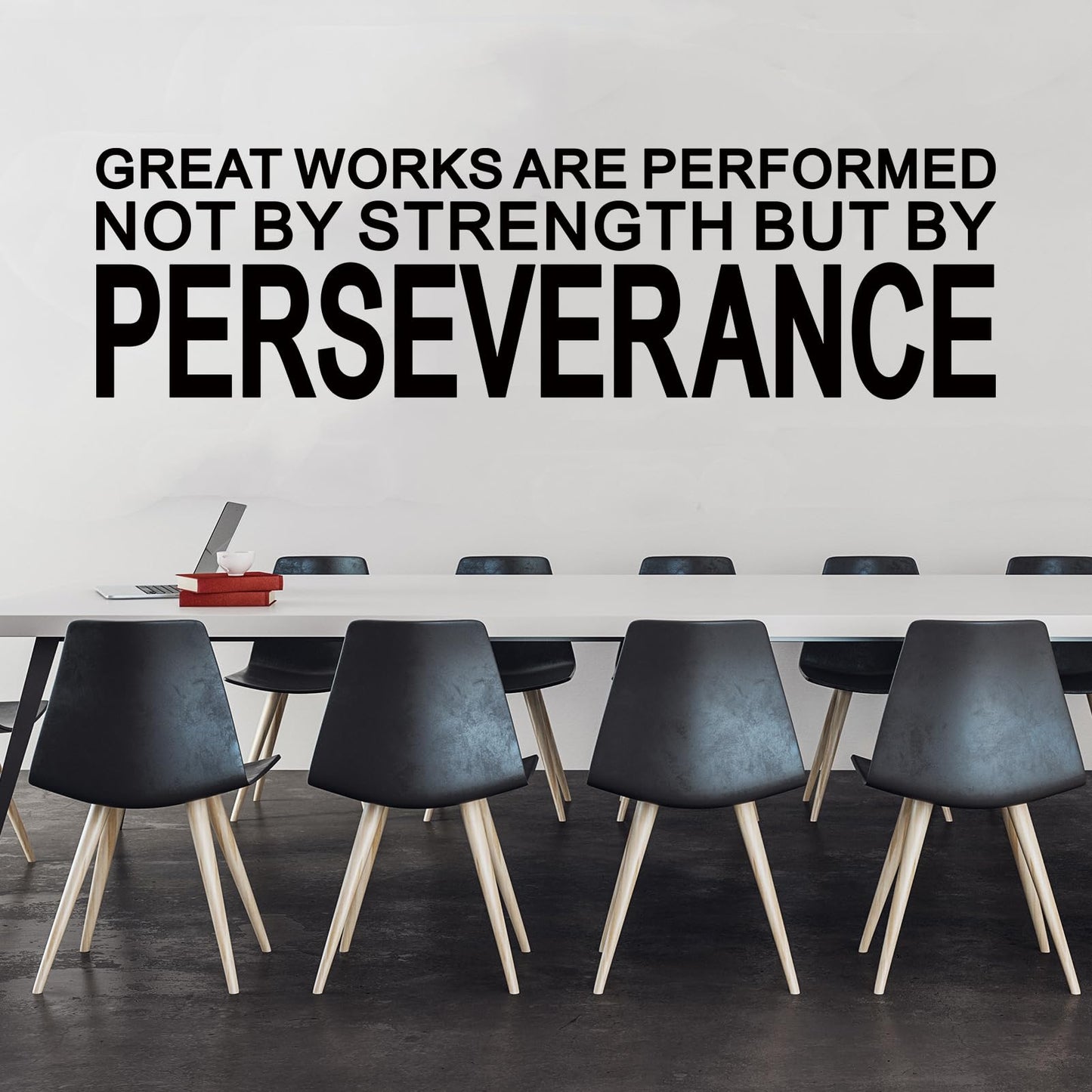 Motivational Quotes Wall Stickers for Office: Classroom Inspirational Positive Vinyl Art Wall Decals for School Bedroom - Great Works are Performed 25" X 7"
